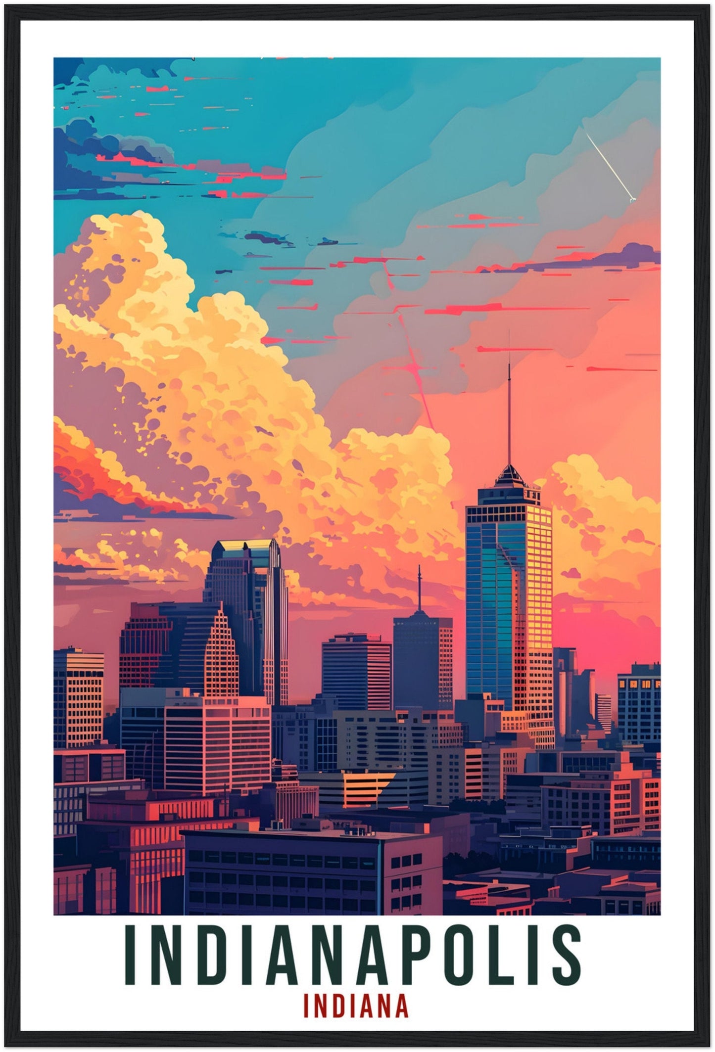 Indianapolis Travel Print Indiana Home Decoration USA City Wall Art Gift Wall Hanging Art Lover Indiana Artwork Indianapolis Travel Poster
