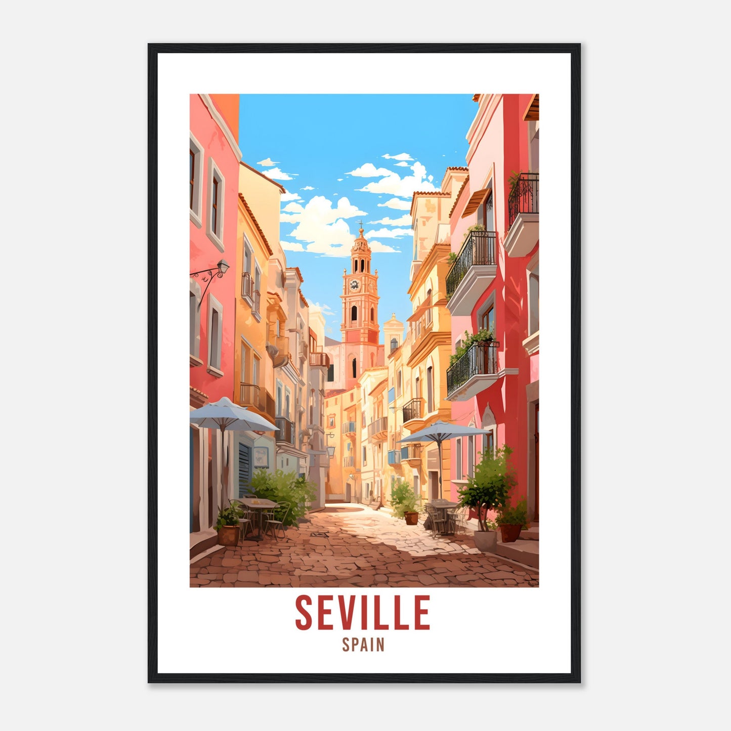Seville Travel Poster Wall Art Seville Wall Hanging Home Décor Seville Gift Art Lovers Spain Art Lovers Seville Print Spain Wall Art Deco
