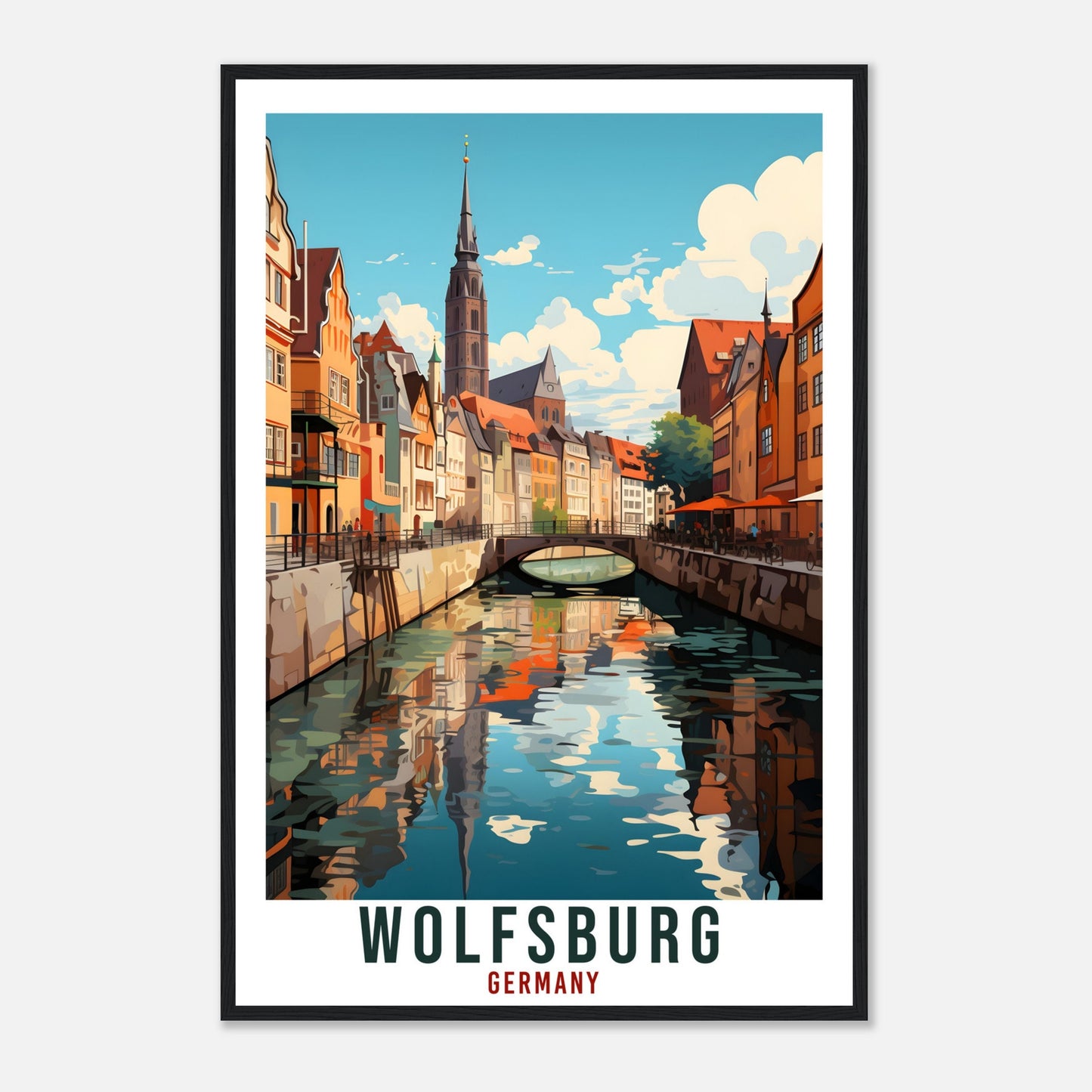 Wolfsburg Travel Poster Germany Home Decor Wolfsburg German City Wall Art Gift Wall Hanging Art Lover Germany Artwork Wolfsburg Travel Print