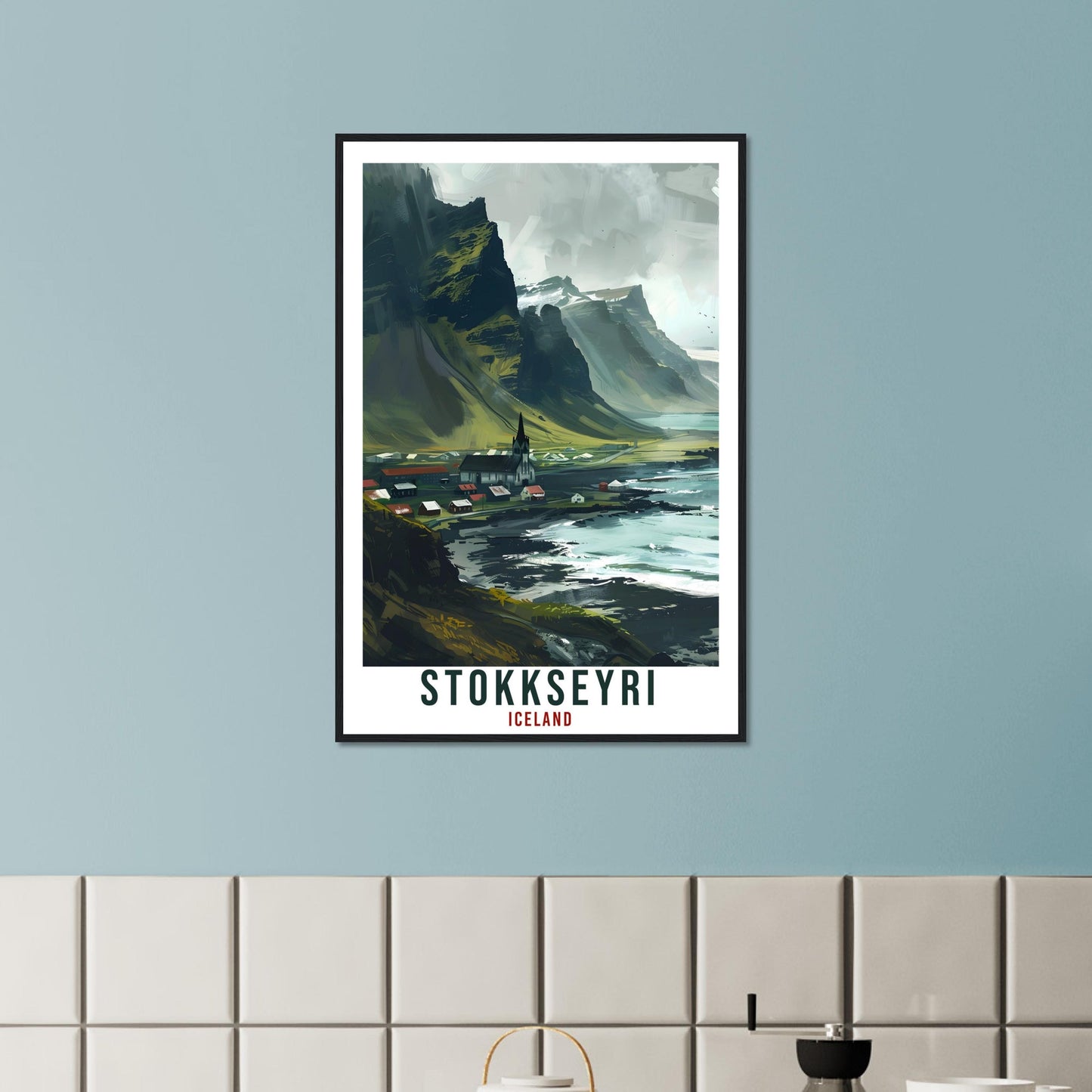 Stokkseyri Iceland Travel Print Wall Art Wall Hanging Home Décor Stokkseyri Gift Travel Art Iceland Artwork City Landscape Travel Poster