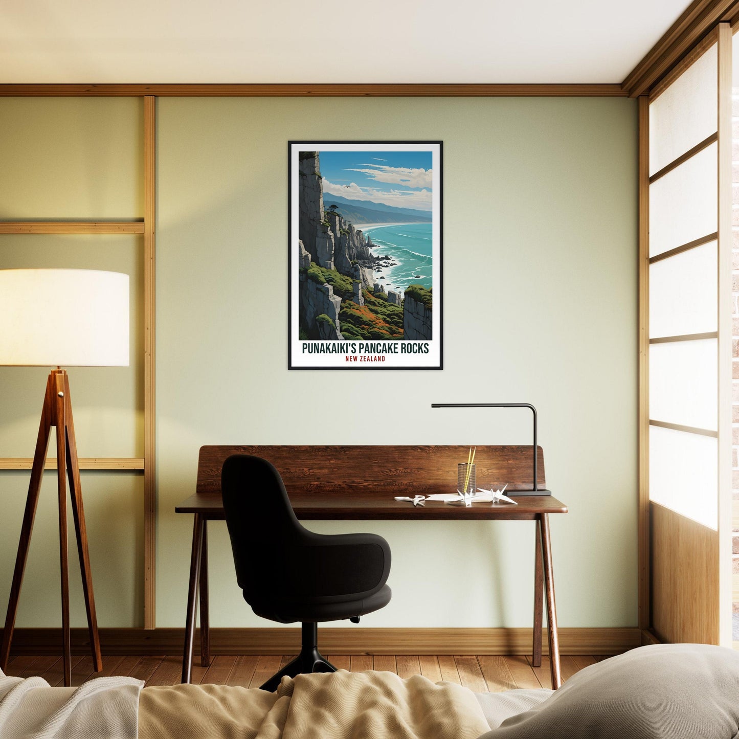 Punakaiki Pancake Rocks Travel Print Wall Art Punakaiki New Zealand Wall Hanging Artwork Punakaiki Travel Poster New Zealand Art Lovers Gift