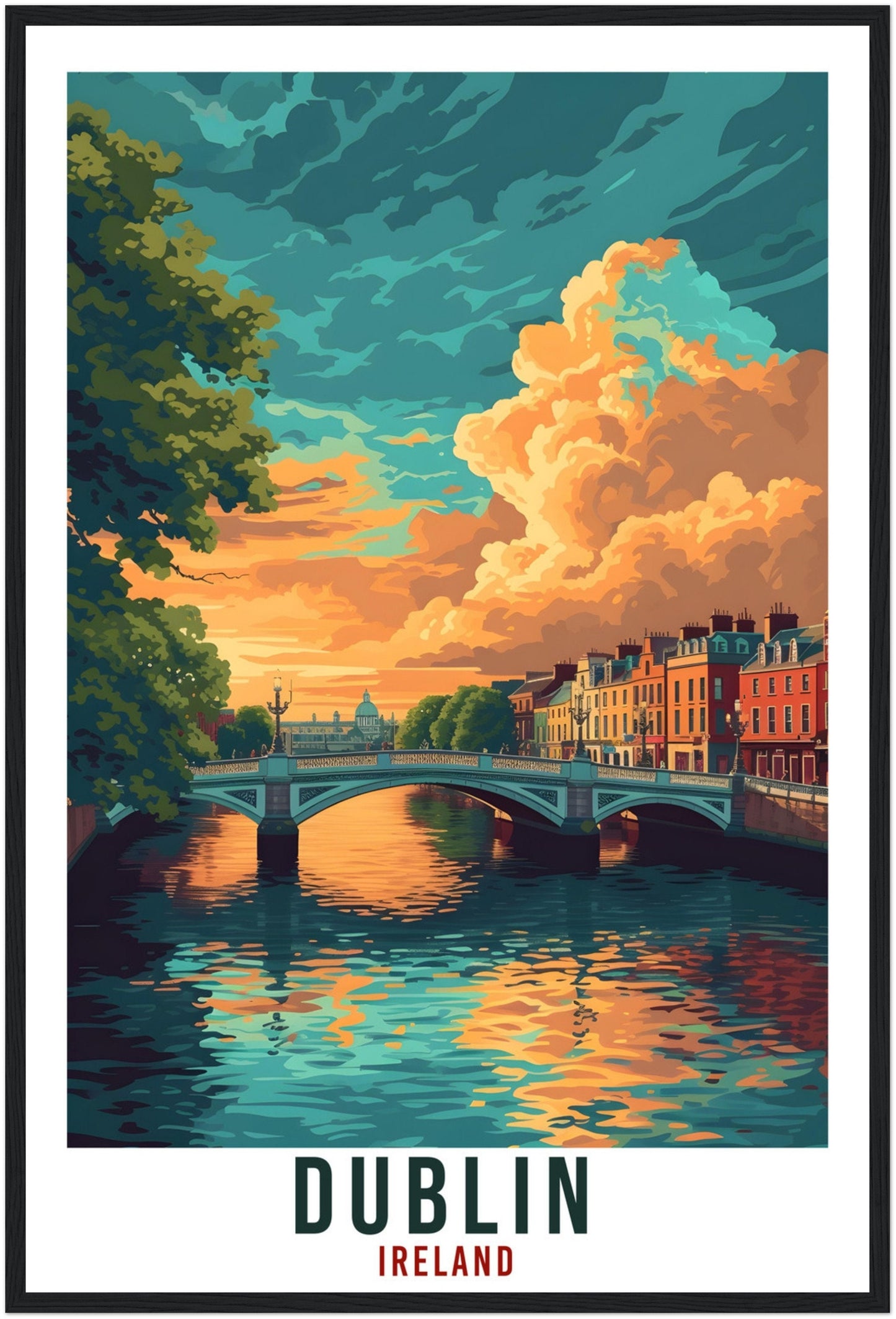 Dublin Travel Print Ireland Home Decoration Irish Dublin Wall Art Gift Wall Hanging Art Lover Irish Artwork Ireland Dublin Travel Poster