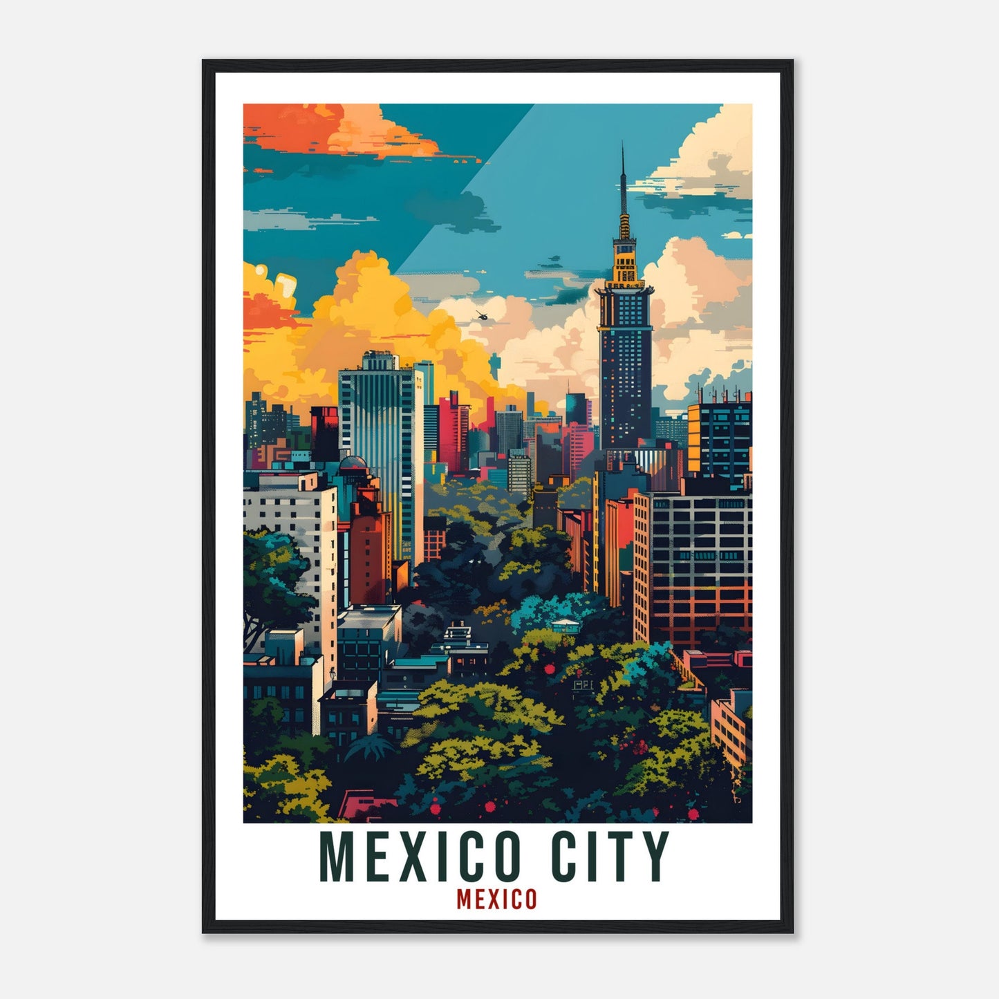 Mexico City Mexico Travel Print Mexico Wall Art Wall Hanging Home Décor Mexico City Gift Landmark Artwork Gift South America Travel Poster