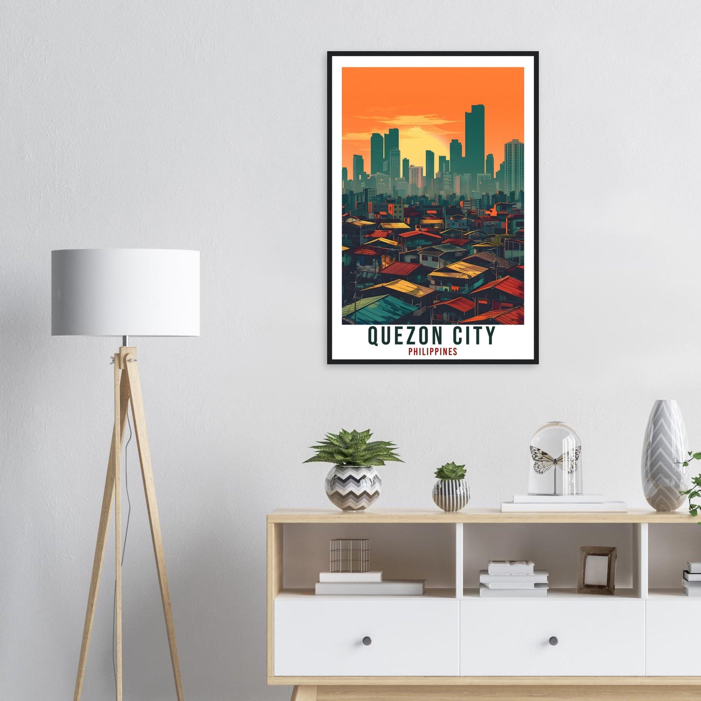 Quezon City Philippines Travel Print Wall Art Wall Hanging Home Décor Quezon City Gift Artwork Travel Art Philippines Quezon Travel Poster