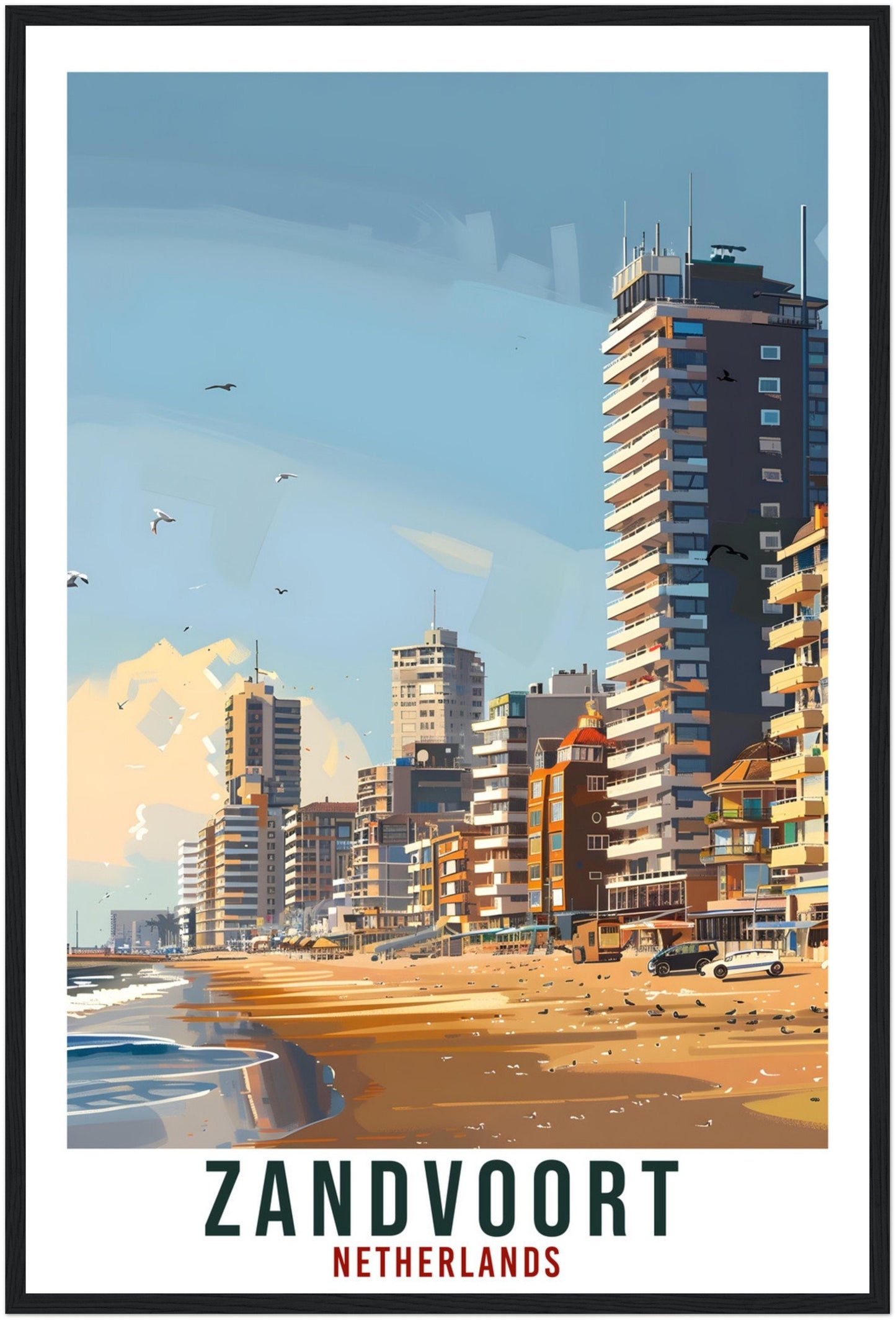 Zandvoort Travel Print Holland Wall Art Wall Hanging Home Décor Zandvoort Gift Art Lovers Gift Dutch Artwork The Netherlands Travel Poster