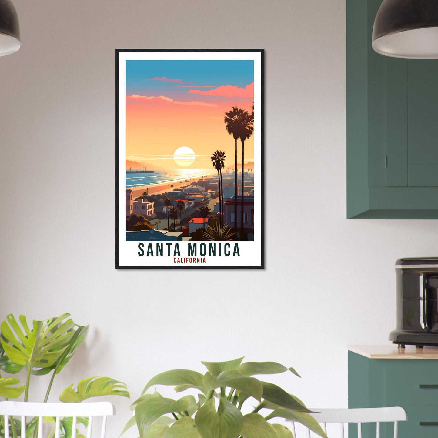 Santa Monica Travel Print California Home Decor USA City Wall Art Gift Wall Hanging Art Lover California Artwork Santa Monica Travel Poster