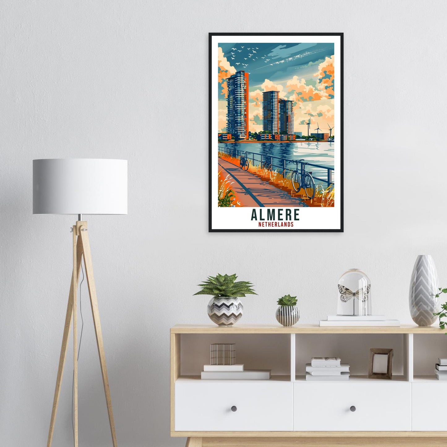 Almere Travel Print Holland Wall Art Wall Hanging Home Décor Almere Gift Art Lovers Gift Dutch Artwork Gift The Netherlands Travel Poster