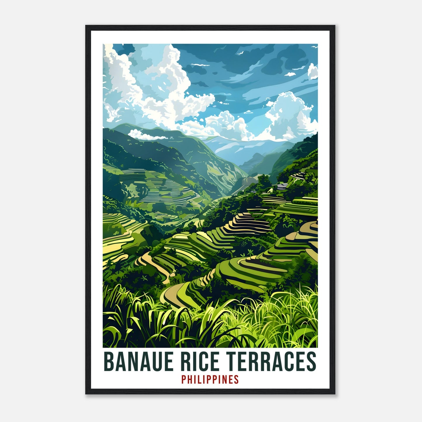 Banaue Rice Terraces Philippines Travel Print Wall Art Wall Hanging Home Décor Banaue Gift Artwork Travel Art Philippines Travel Poster