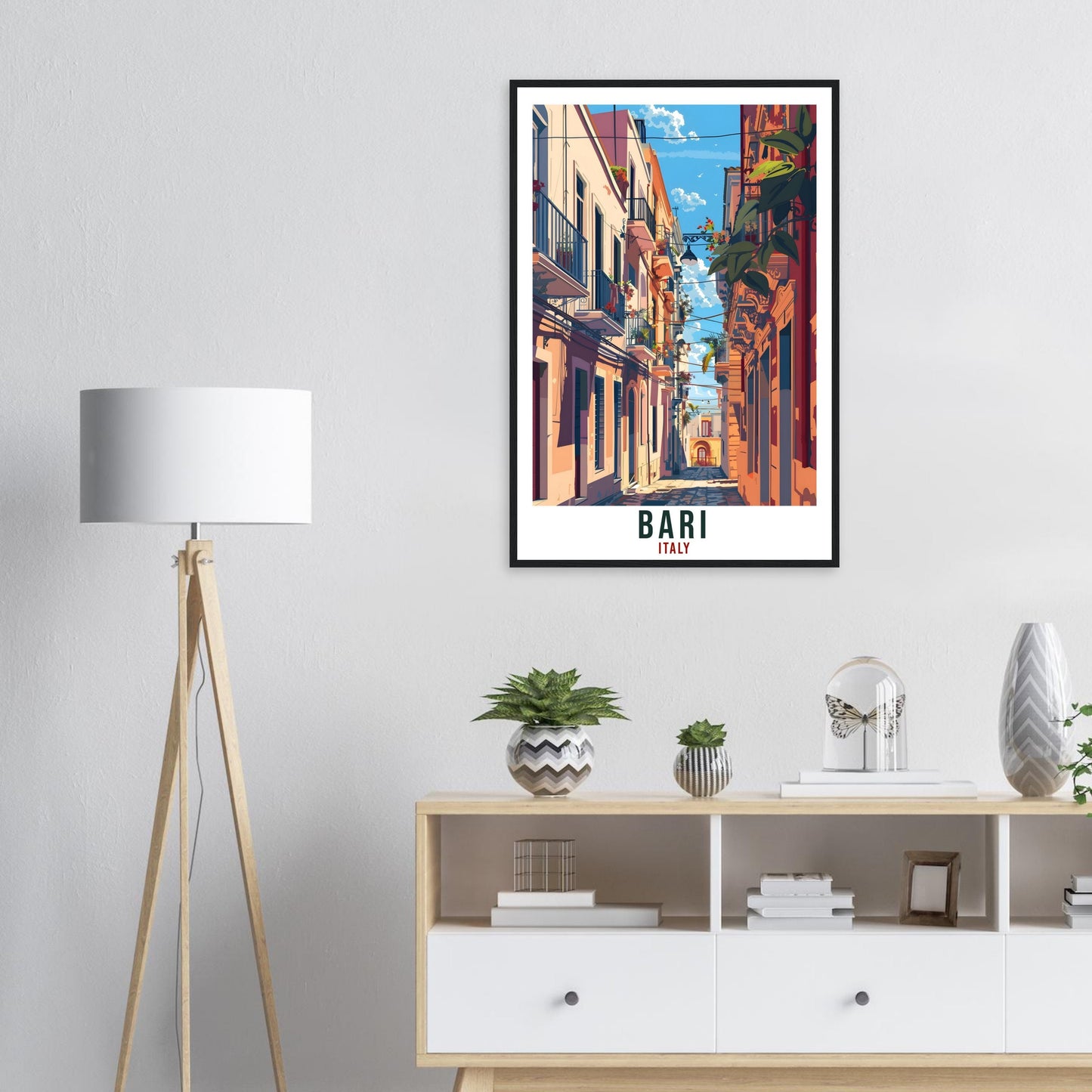 Bari Travel Print Italy Wall Art Bari Wall Hanging Home Living Décor Bari Gift Art Lovers Gift Italy Artwork Gift Italian Travel Poster