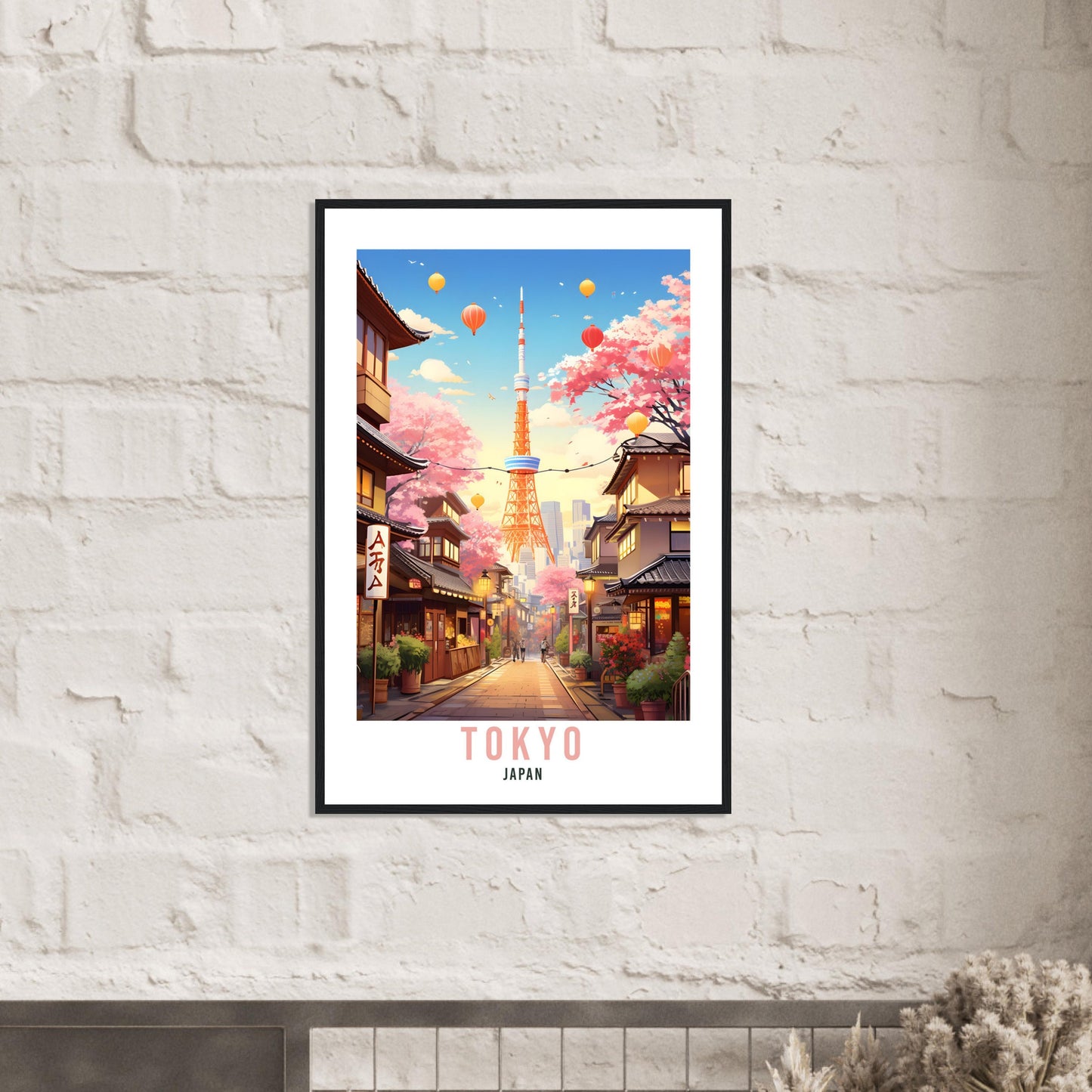 Tokyo Travel Poster Tokyo Wall Hanging Japan Artwork Travel Print Wall Art Tokyo Japan Asia Home Decor Tokyo Gift Travel Art Cherry Blossom