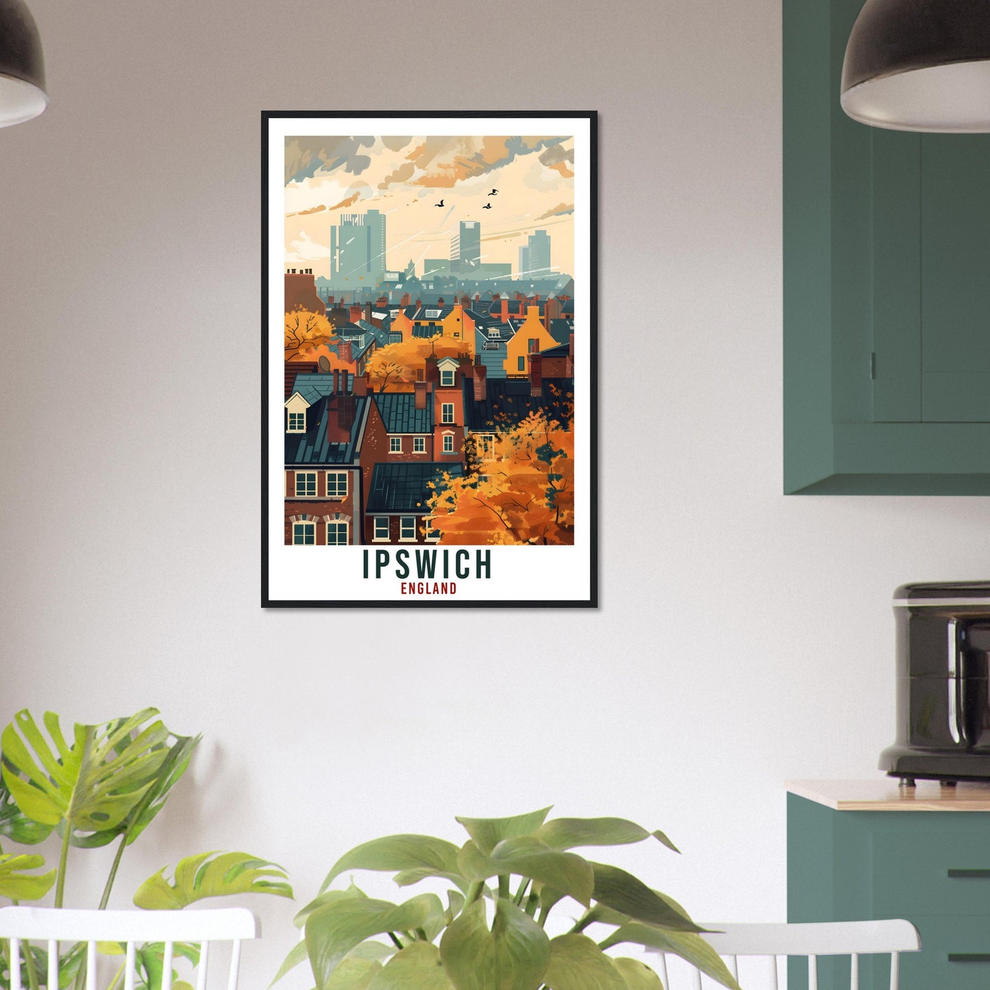 Ipswich Travel Print Wall Art Ipswich Wall Hanging Home Living Décor Ipswich Gift Art Lovers UK Artwork Gift Print England Travel Poster