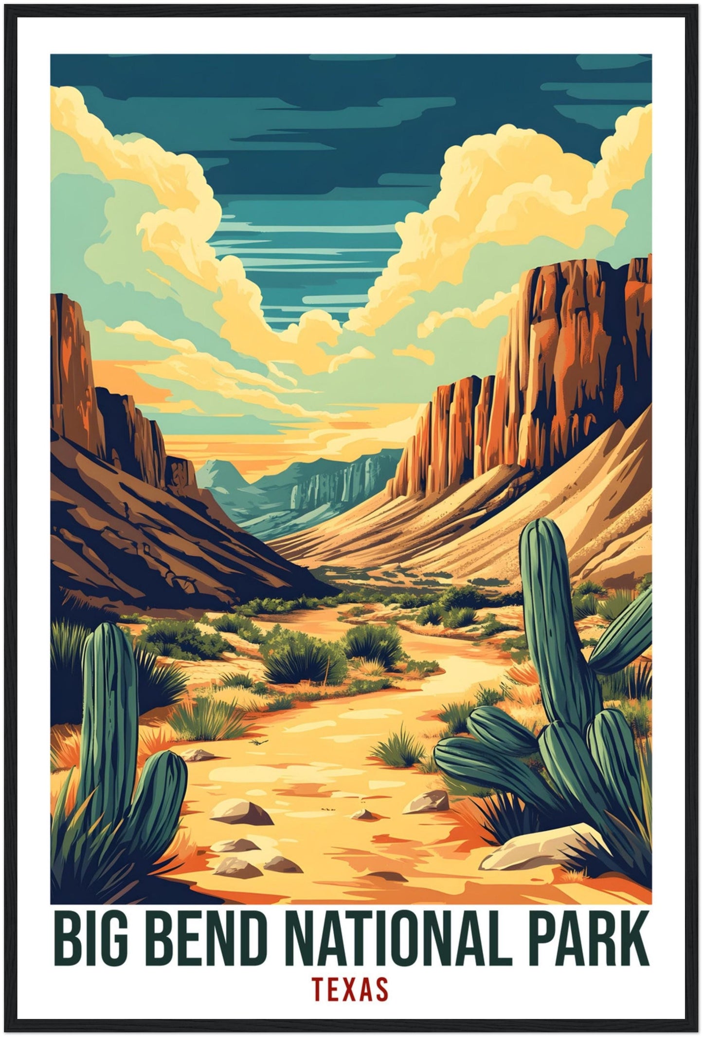 Big Bend National Park Texas USA Travel Print Wall Art Wall Hanging Home Décor Big Bend Park Gift Travel Art USA Artwork Travel Poster