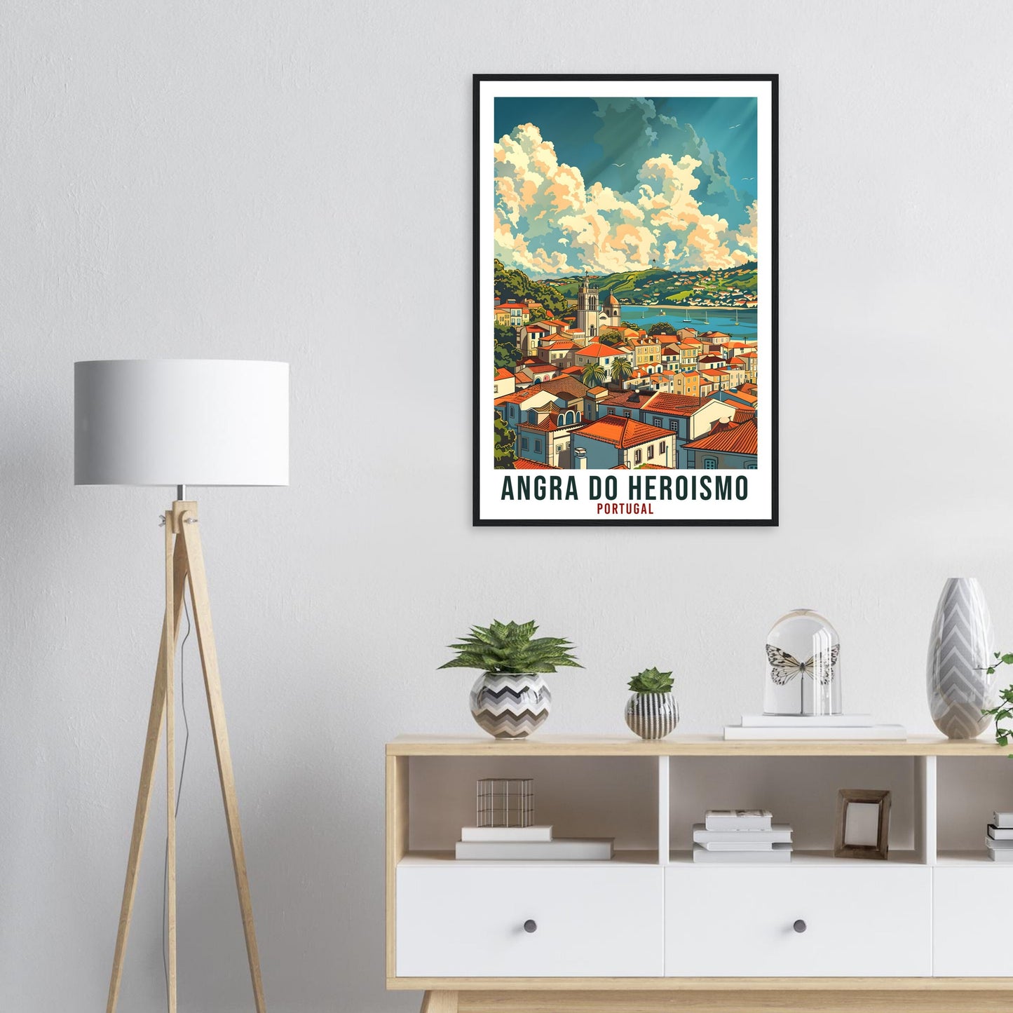 Angra Do Heroismo Travel Print Portugal Wall Art Wall Hanging Home Décor Angra Do Heroismo Gift Portugal Landmark Artwork Gift Travel Poster