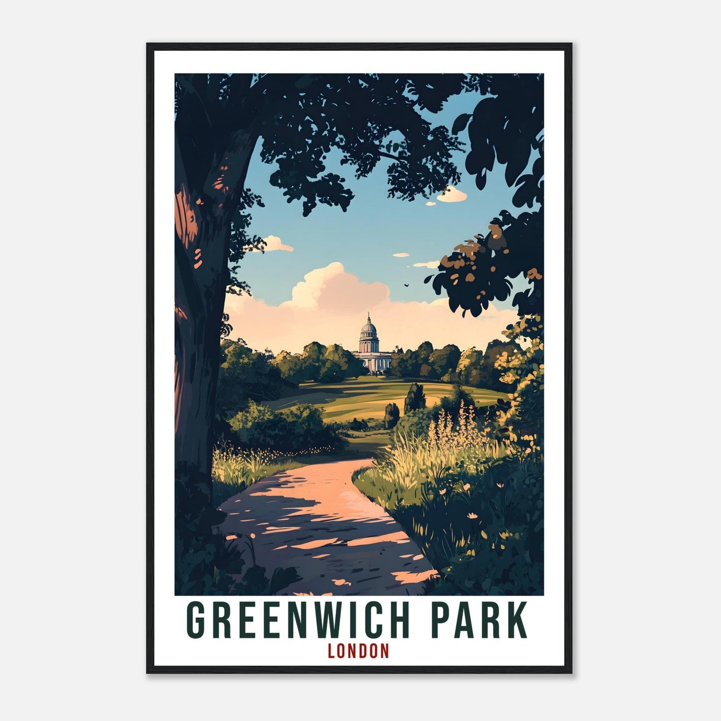 Greenwich Park London Travel Print English Wall Art Wall Hanging Travel Art Gift Greenwich Travel Poster London City Artwork Art Lover Gift