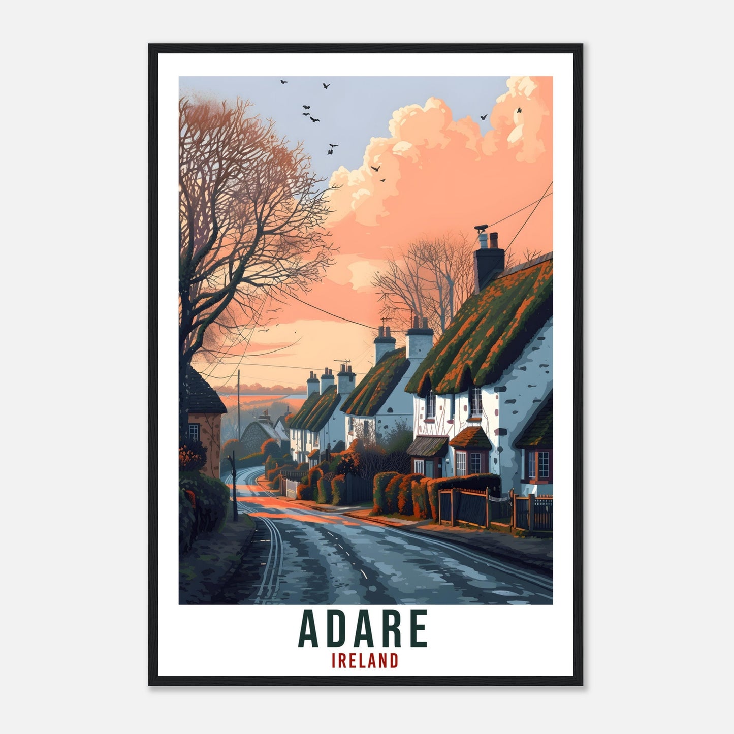 Adare Travel Print Ireland Home Decoration Adare Irish Town Wall Art Gift Wall Hanging Art Lover Irish Artwork Ireland Adare Travel Poster
