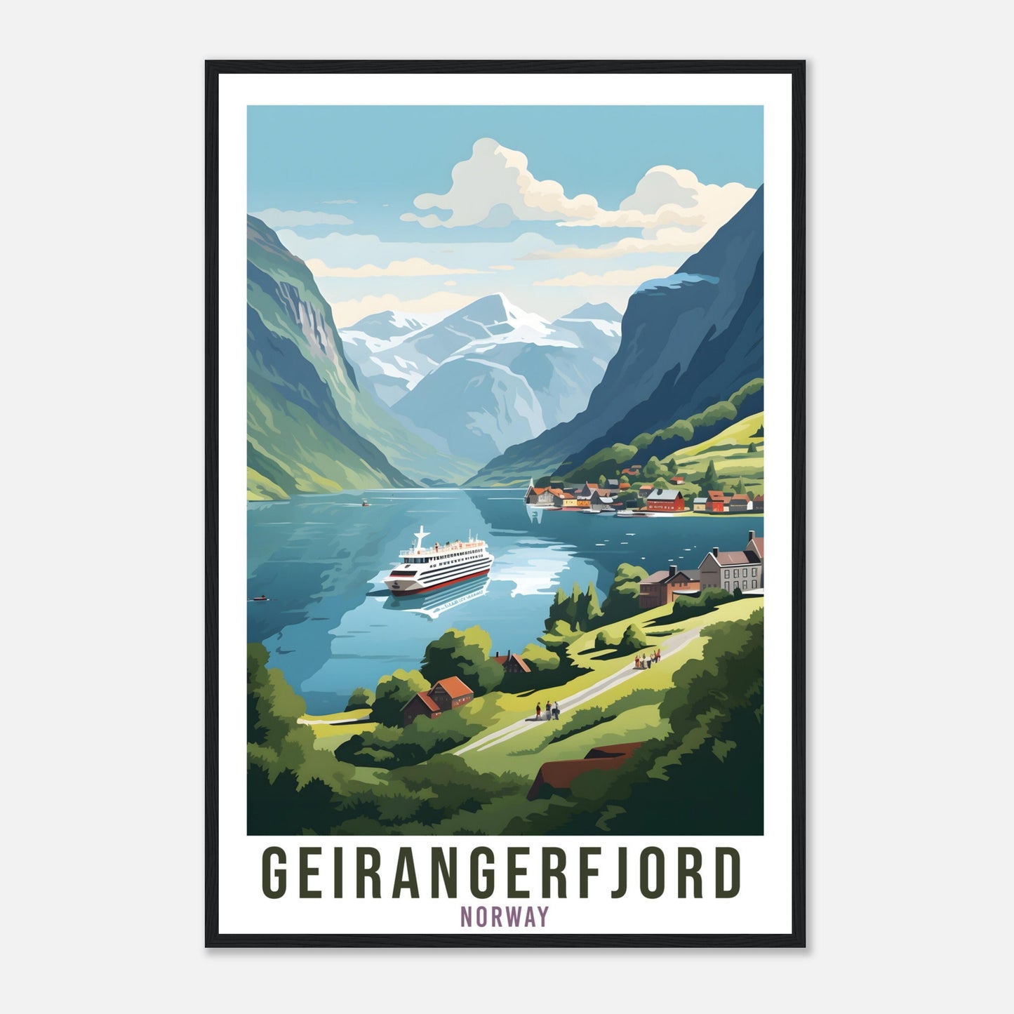Geirangerfjord Norway Travel Print Wall Hanging Norway Fjords Geirangerfjord Travel Poster Norway Wall Art Geirangerfjord Travel Poster