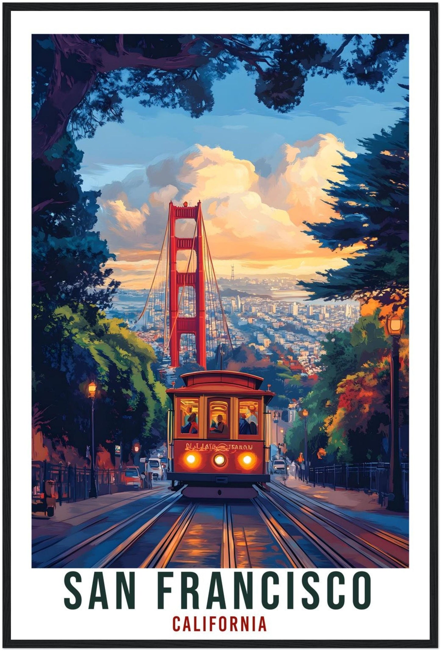 San Francisco Travel Print California Home Decor Wall Art Gift Wall Hanging Art Lover San Francisco United States Artwork Travel Poster Art