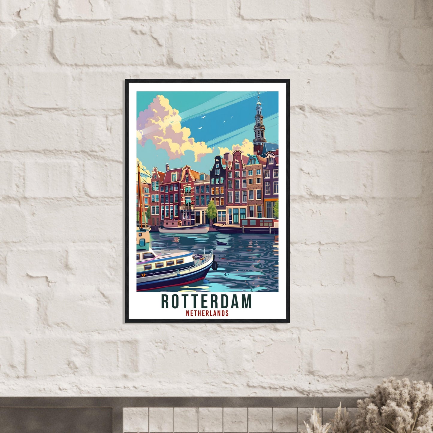 Rotterdam Travel Print Holland Wall Art Wall Hanging Home Décor Rotterdam City Gift Dutch Artwork Gift Netherlands Rotterdam Travel Poster