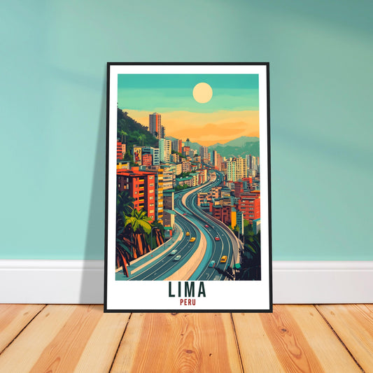 Lima Travel Print Peru Home Decor Lima Wall Art Gift Wall Hanging Art Lover Lima Peruvian Artwork Travel Poster Travel Art Peru Cityscape