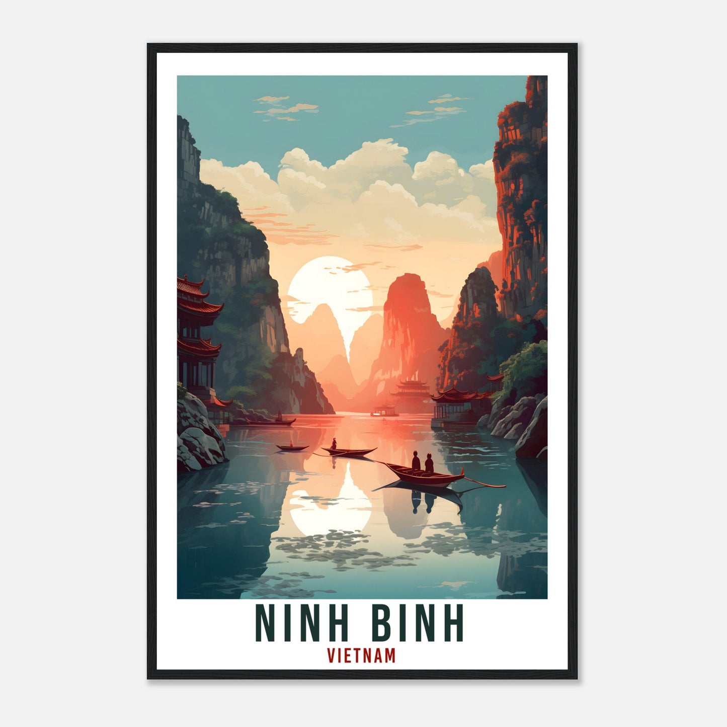 Ninh Binh Travel Print Wall Art Ninh Binh Vietnam Wall Hanging Artwork Ninh Binh Art Gifts Ninh Binh Travel Poster Vietnam Art Lovers Gift