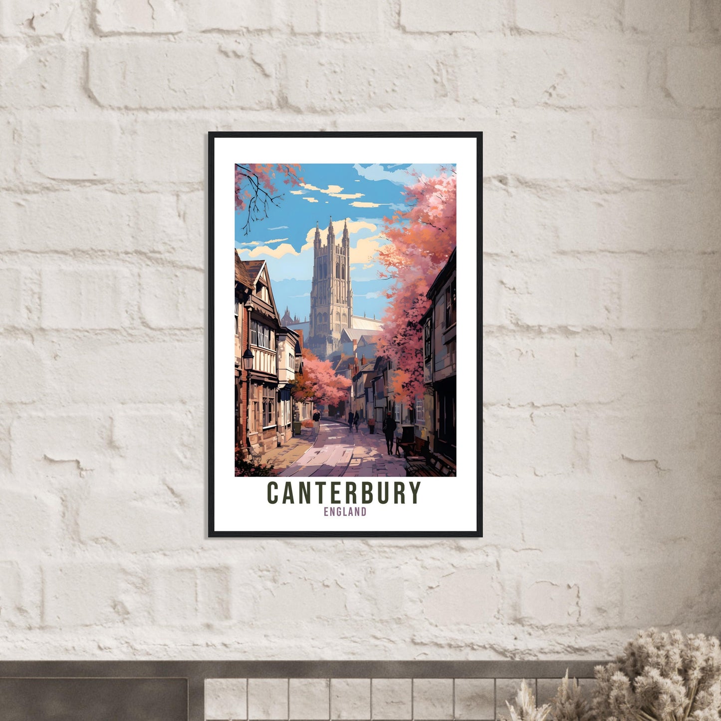 Canterbury Travel Print Home Decor Canterbury England Wall Hanging Canterbury Artwork Gift Canterbury Travel Poster Artwork UK Wall Art