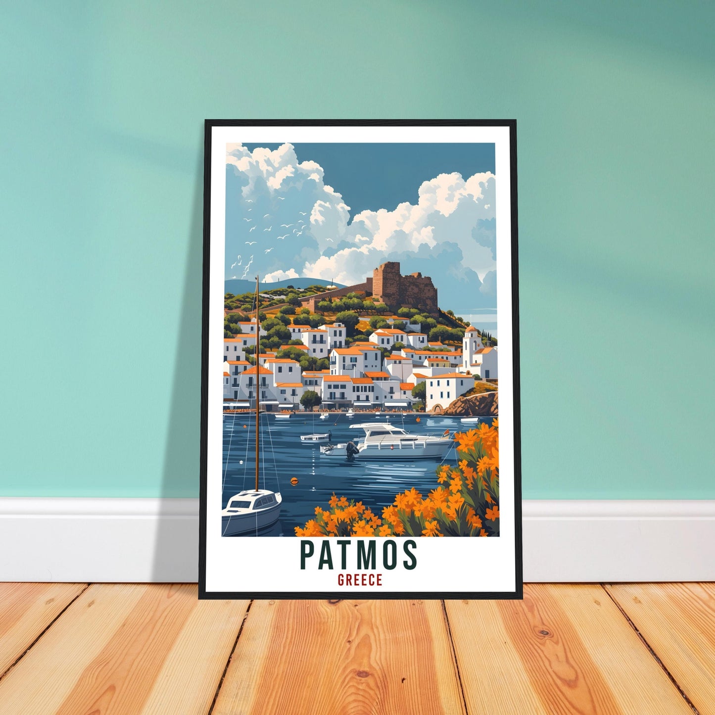 Patmos Travel Print Greece Home Decoration Patmos Greek Island Wall Art Gift Wall Hanging Art Lover Greece Artwork Patmos Gift Travel Poster