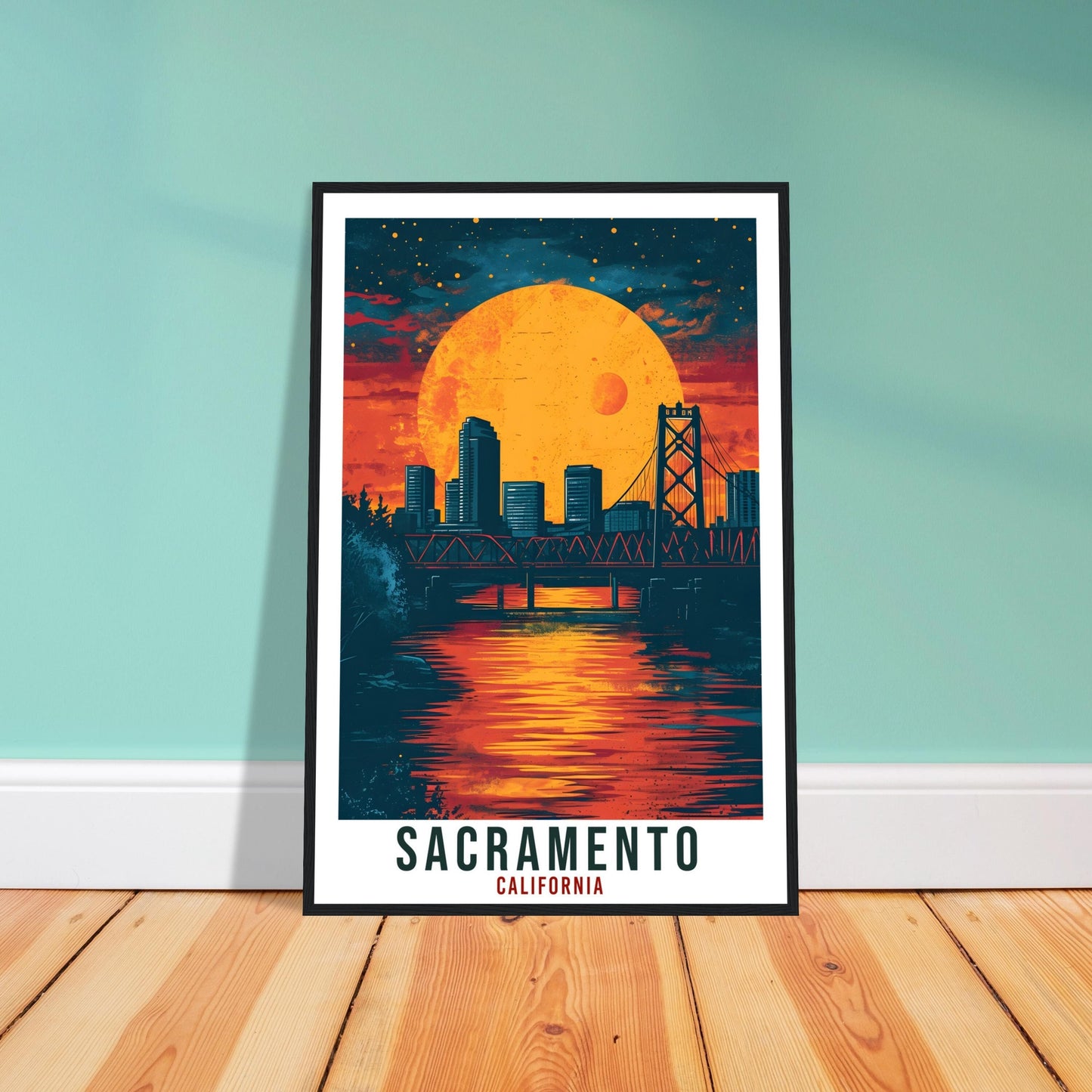 Sacramento Travel Print California Home Decoration USA City Wall Art Gift Wall Hanging Art Lover California Artwork Sacramento Travel Poster