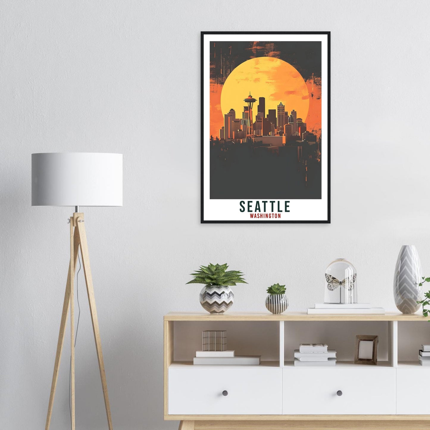 Seattle Travel Print Washington Home Decoration USA City Wall Art Gift Wall Hanging Art Lover Washington Artwork Seattle Travel Poster