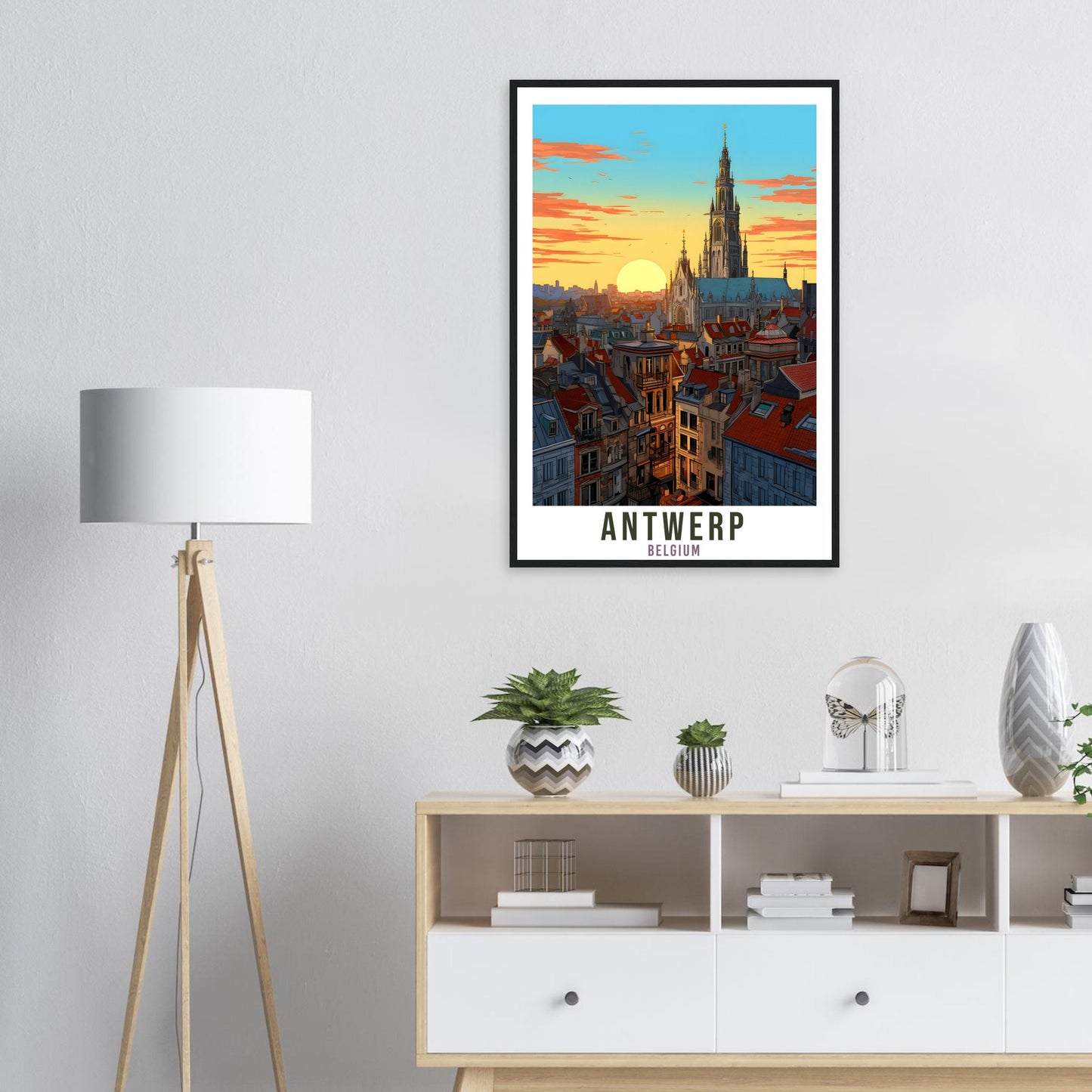 Antwerp Travel Poster Wall Art Antwerp Belgium Home Décor Artwork Wall Hanging Antwerp Art Gift Antwerp Travel Print Belgian Art Lovers Gift