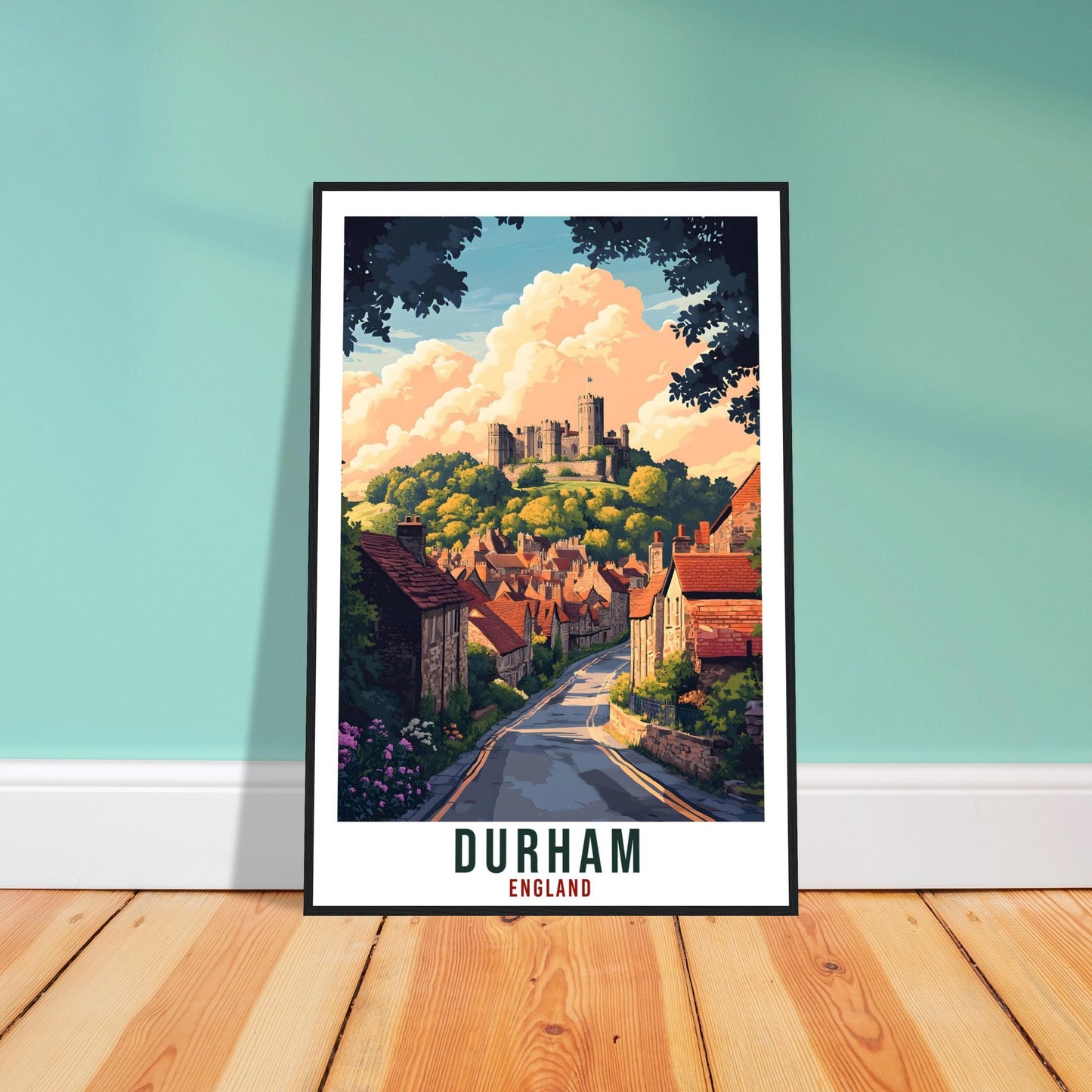 Durham Travel Print England Home Decor Durham Wall Art Gift Wall Hanging Art Lover Durham Northern England Artwork Travel Poster Travel Art