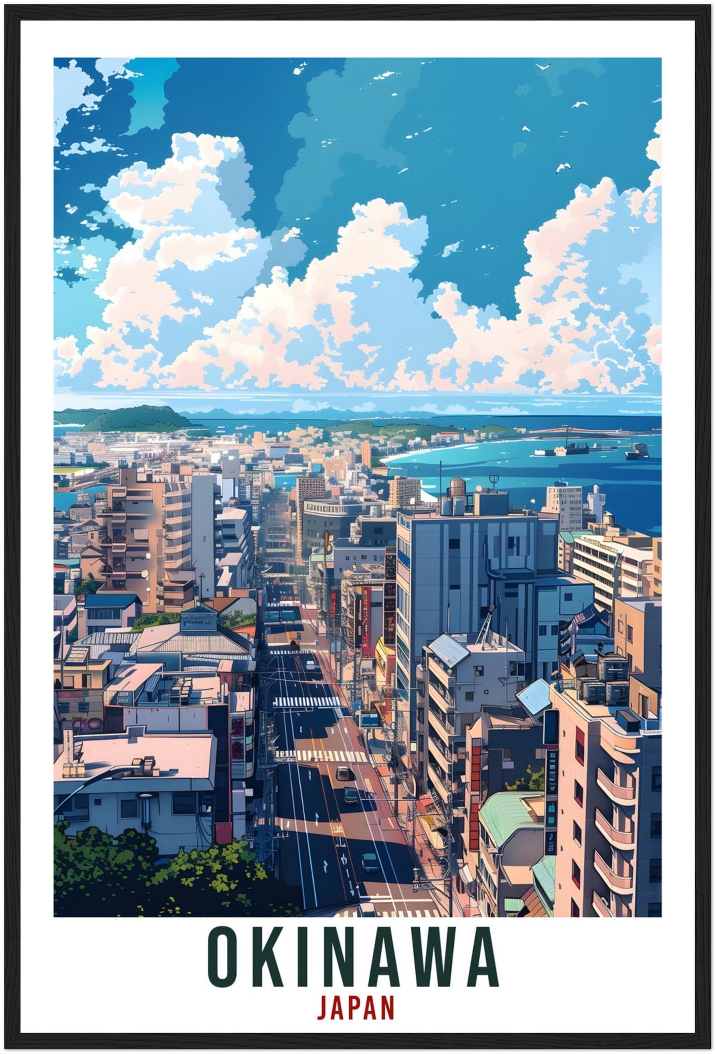 Okinawa Travel Poster Japan Home Decoration Wall Art Gift Wall Hanging Art Lover Japanese Artwork Japan Okinawa Travel Print Cityscape Print