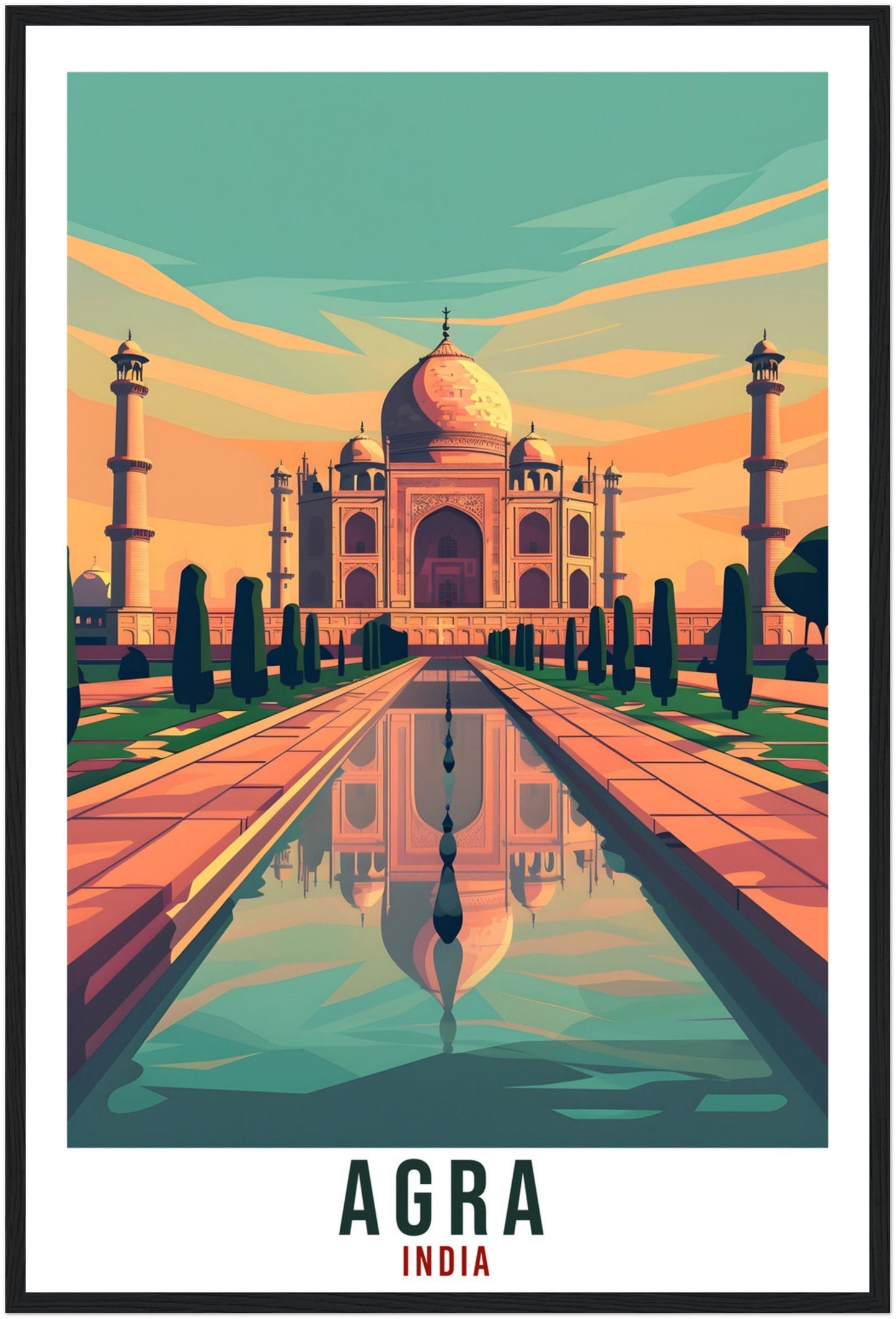 Agra Taj Mahal Travel Print India Home Decoration Wall Art Gift Wall Hanging Art Lover Indian Artwork India Agra Taj Mahal Travel Poster
