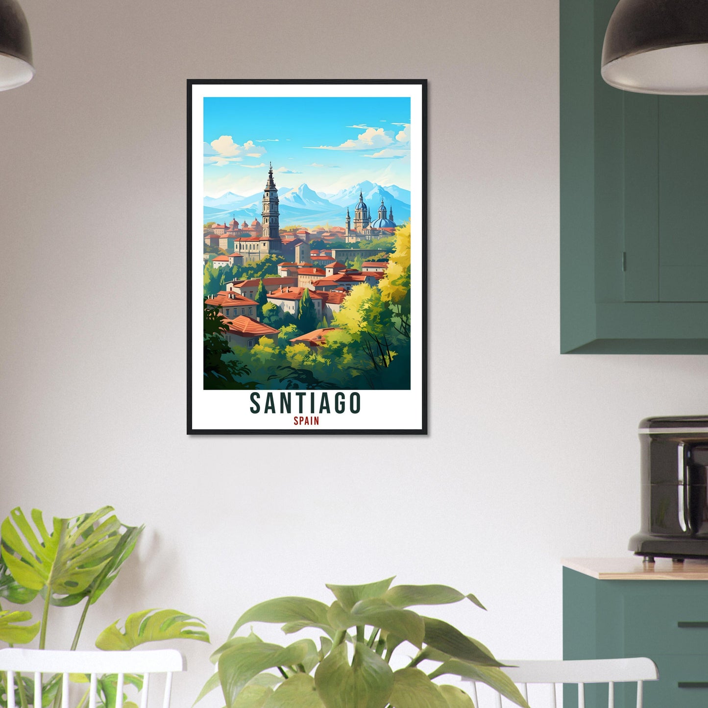 Santiago Travel Print Spain Home Decoration Santiago Spanish City Wall Art Gift Wall Hanging Art Lover Spain Artwork Santiago Travel Poster