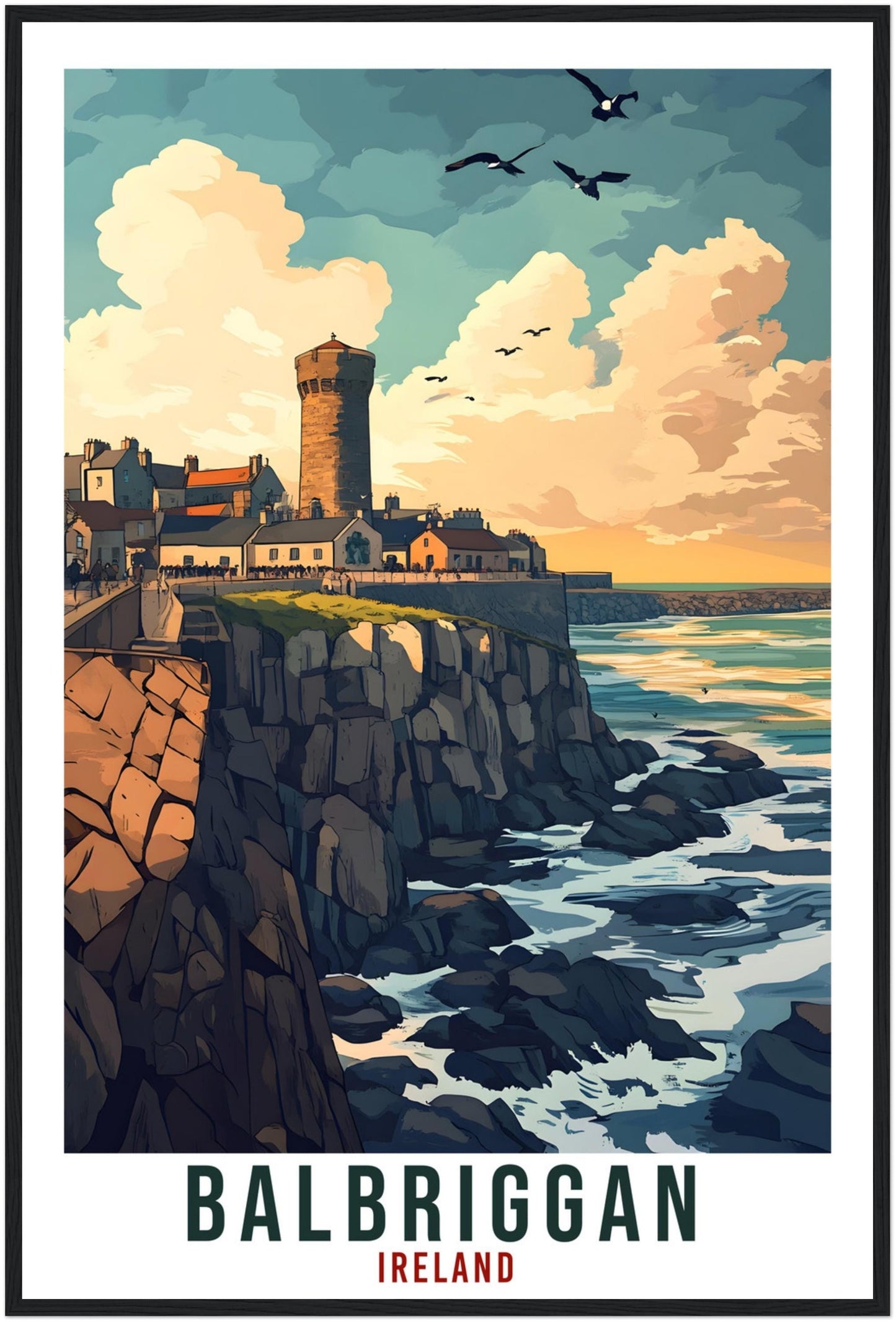 Balbriggan Travel Print Ireland Home Decor Dublin Wall Art Wall Hanging Art Lover Irish Artwork Travel Poster Balbriggan Ireland Travel Art