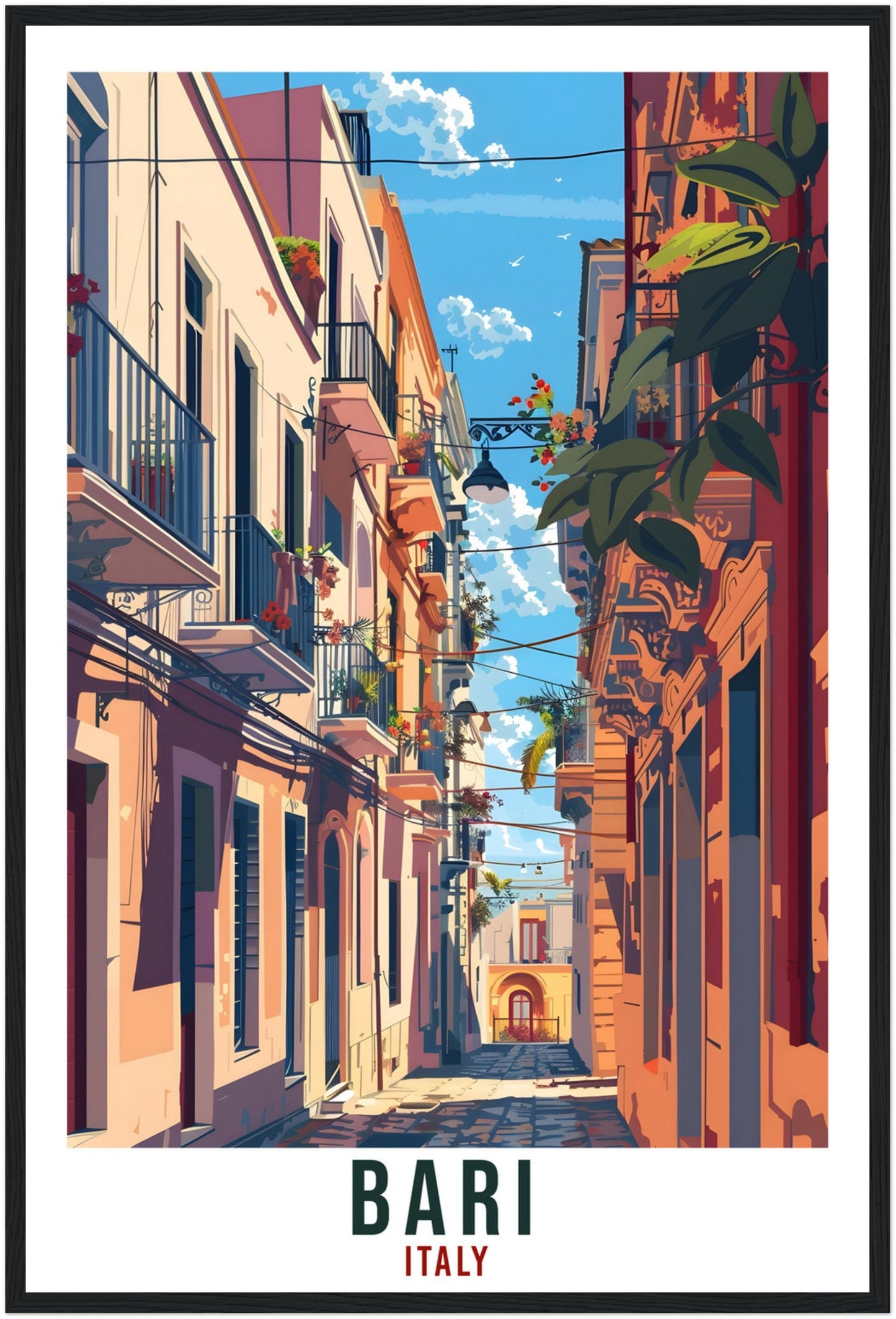 Bari Travel Print Italy Wall Art Bari Wall Hanging Home Living Décor Bari Gift Art Lovers Gift Italy Artwork Gift Italian Travel Poster