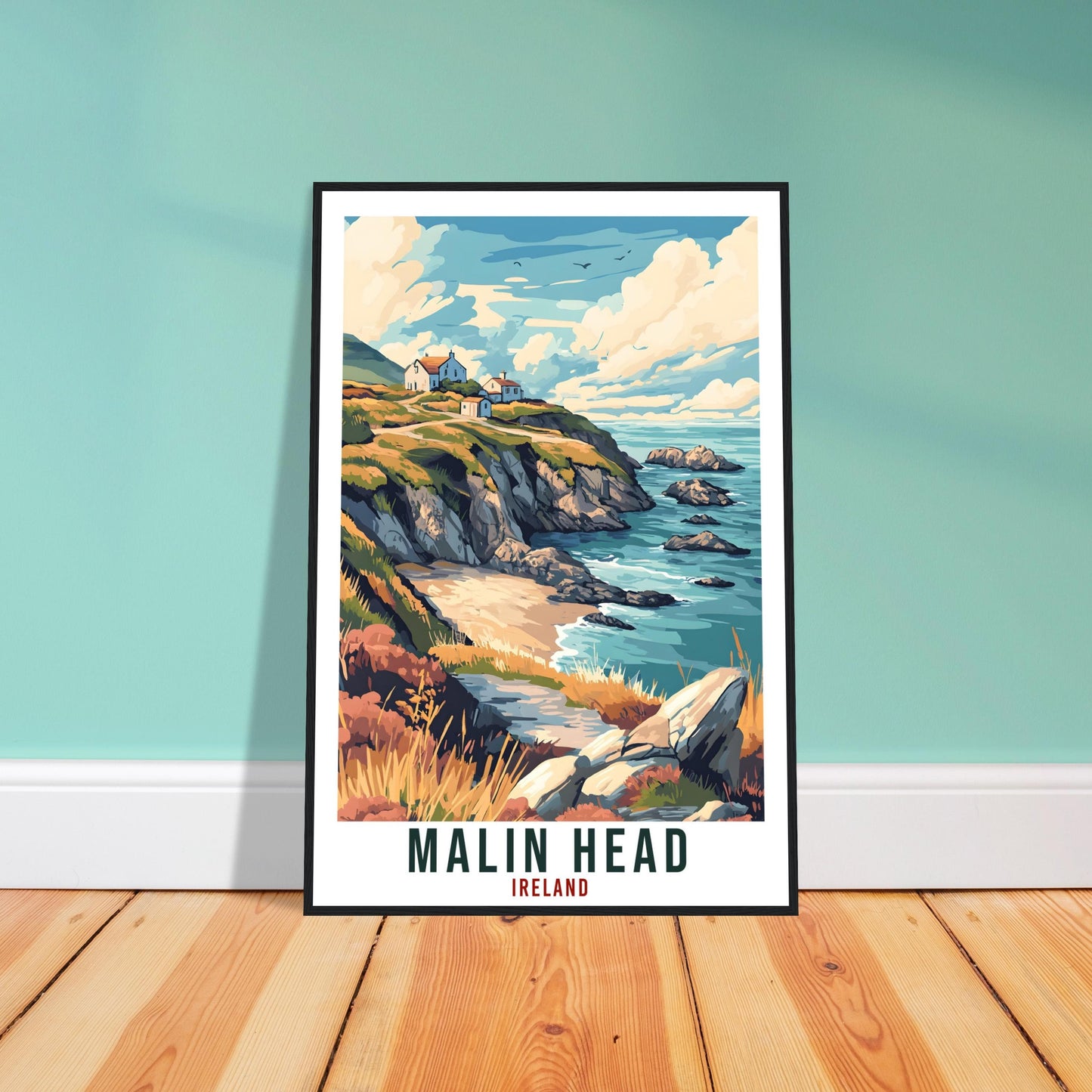 Malin Head Travel Print Ireland Home Decor Malin Head Wall Art Wall Hanging Art Lover Irish Artwork Travel Poster Malin Head Ireland Travel