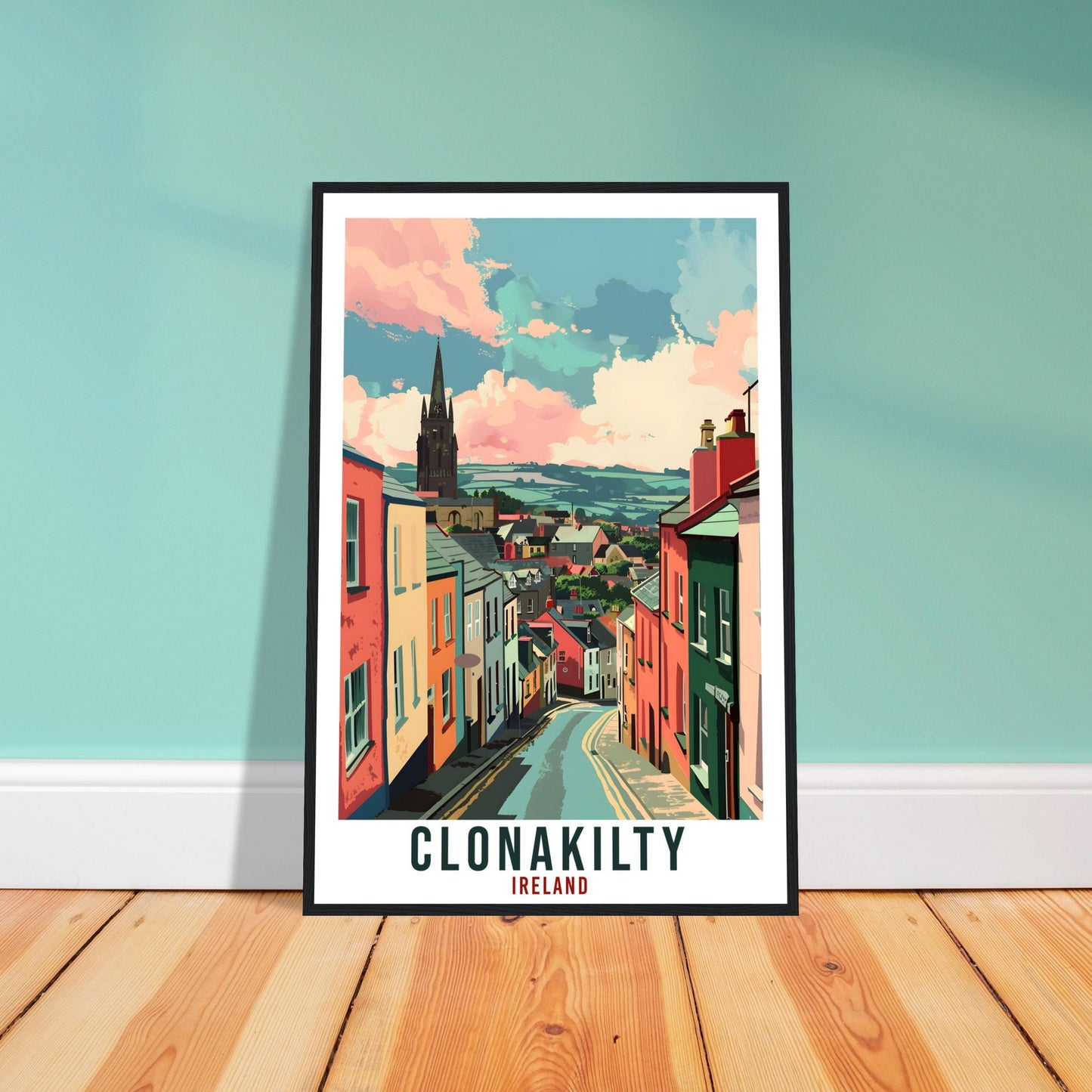 Clonakilty Travel Print Ireland Wall Art Wall Hanging Home Living Décor Clonakilty Gift Art Lovers Irish Artwork Gift Ireland Travel Poster