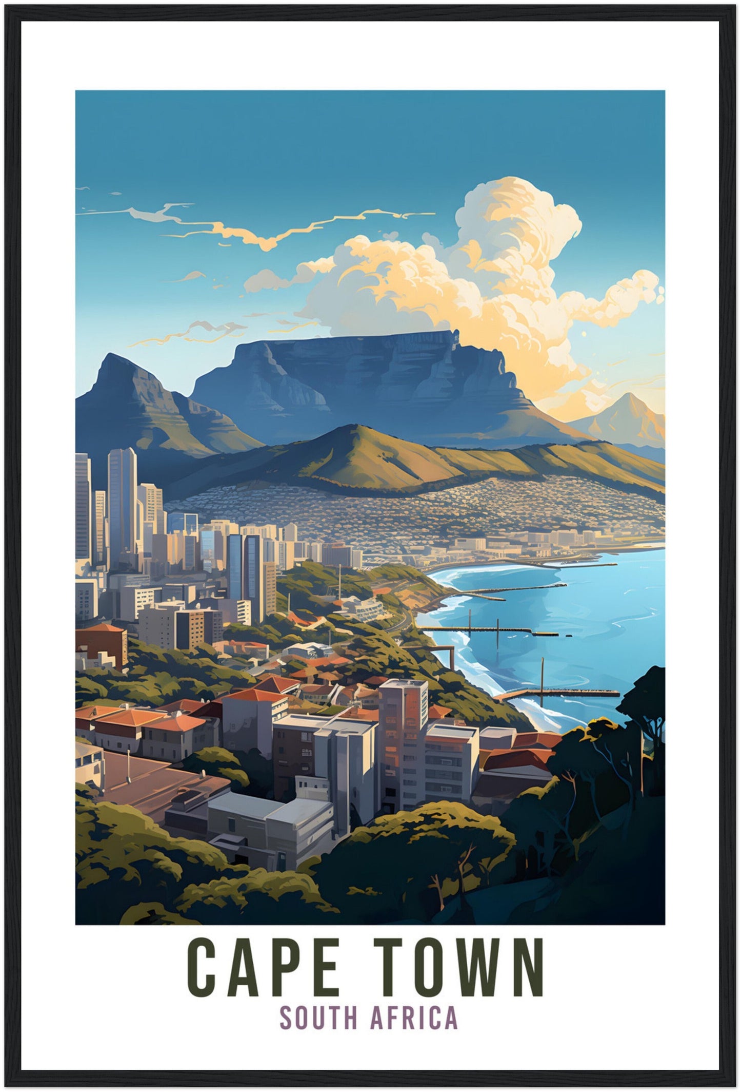 Cape Town Travel Print South Africa Home Decor Cape Town Wall Hanging Cape Town Artwork Gift Cape Town Travel Poster South Africa Artwork