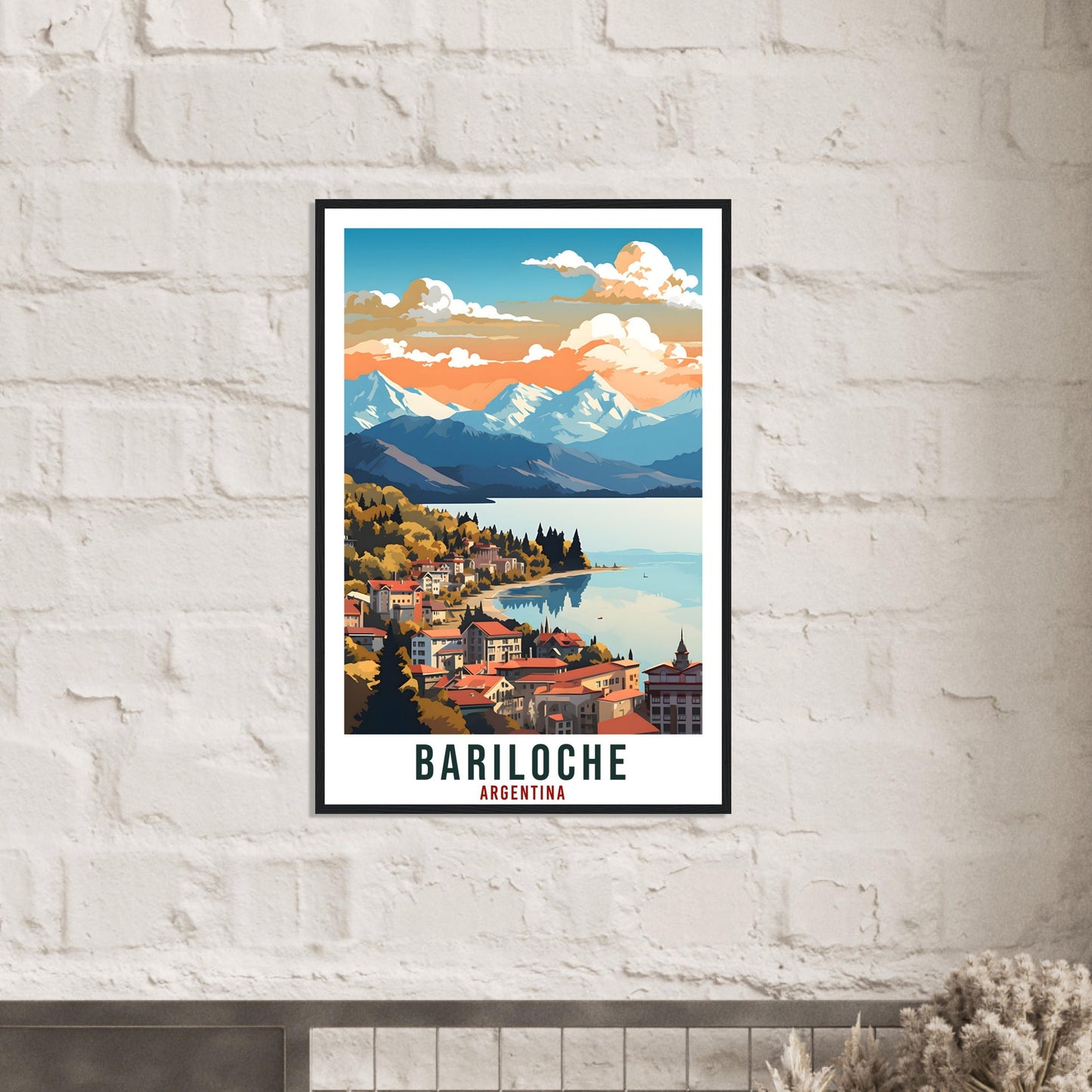 Bariloche Travel Print Wall Art Bariloche Argentina City Landscape Artwork Bariloche Art Gifts Bariloche Travel Poster Argentinian Art Lover