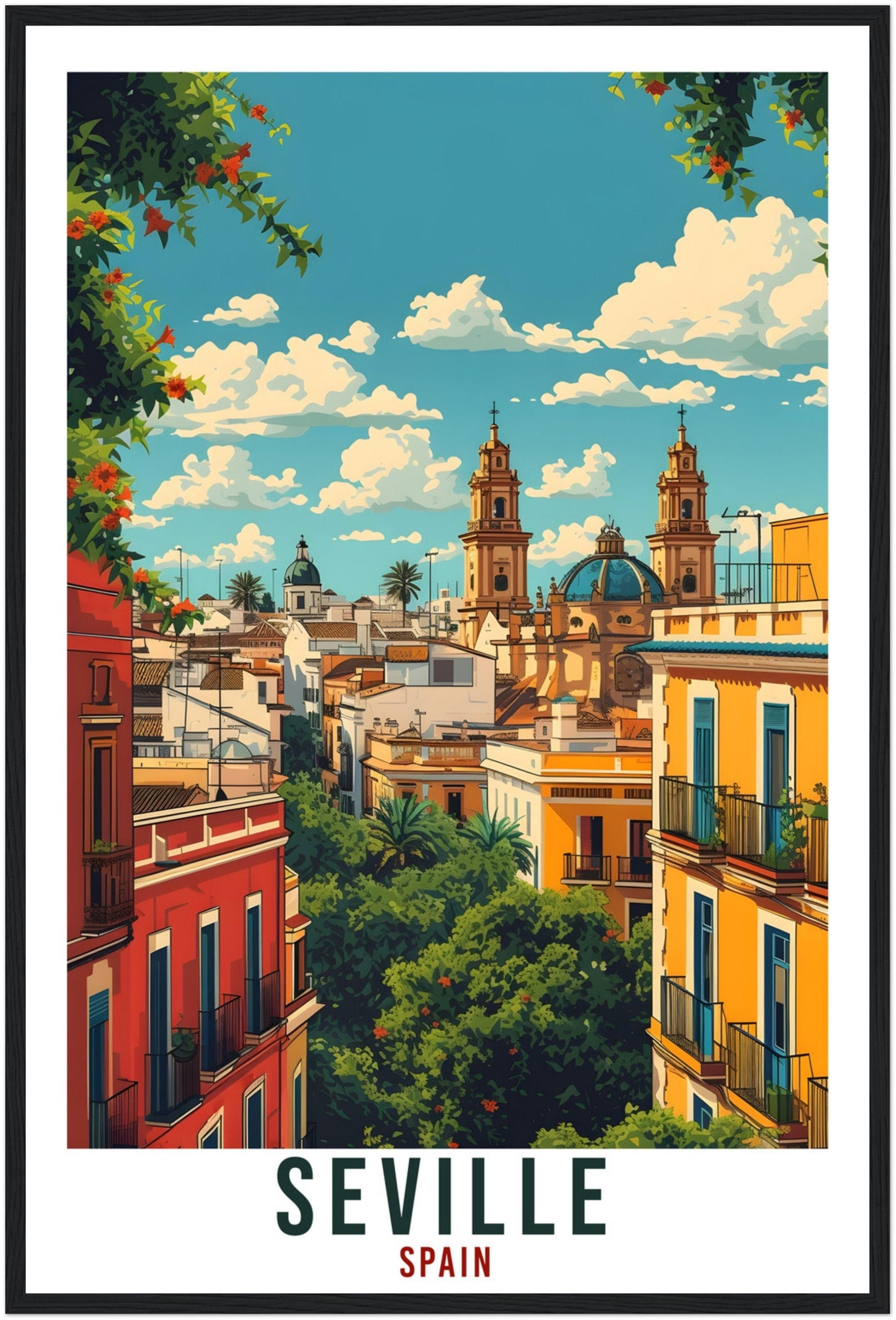 Seville Travel Print Spain Home Decoration Seville Spanish City Wall Art Gift Wall Hanging Art Lover Spain Artwork Seville Travel Poster
