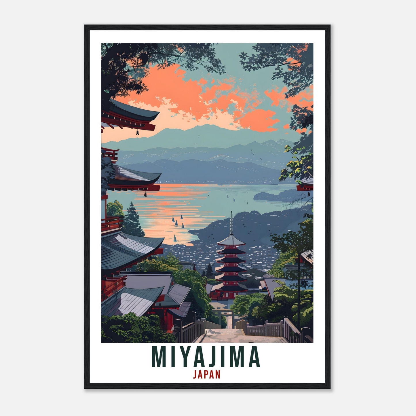 Miyajima Travel Print Japan Home Decoration Wall Art Gift Wall Hanging Art Lover Japanese Artwork Japan Miyajima Travel Poster City Print