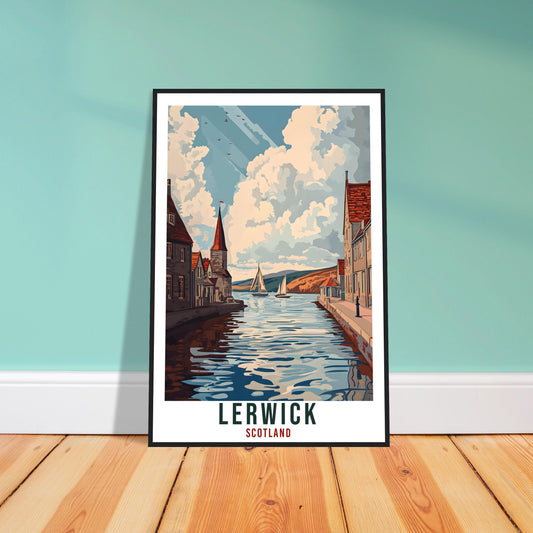 Lerwick Travel Print Scotland Home Decor Lerwick Wall Art Wall Hanging Art Lover Scotland Artwork Travel Poster Lerwick Travel Art Gift