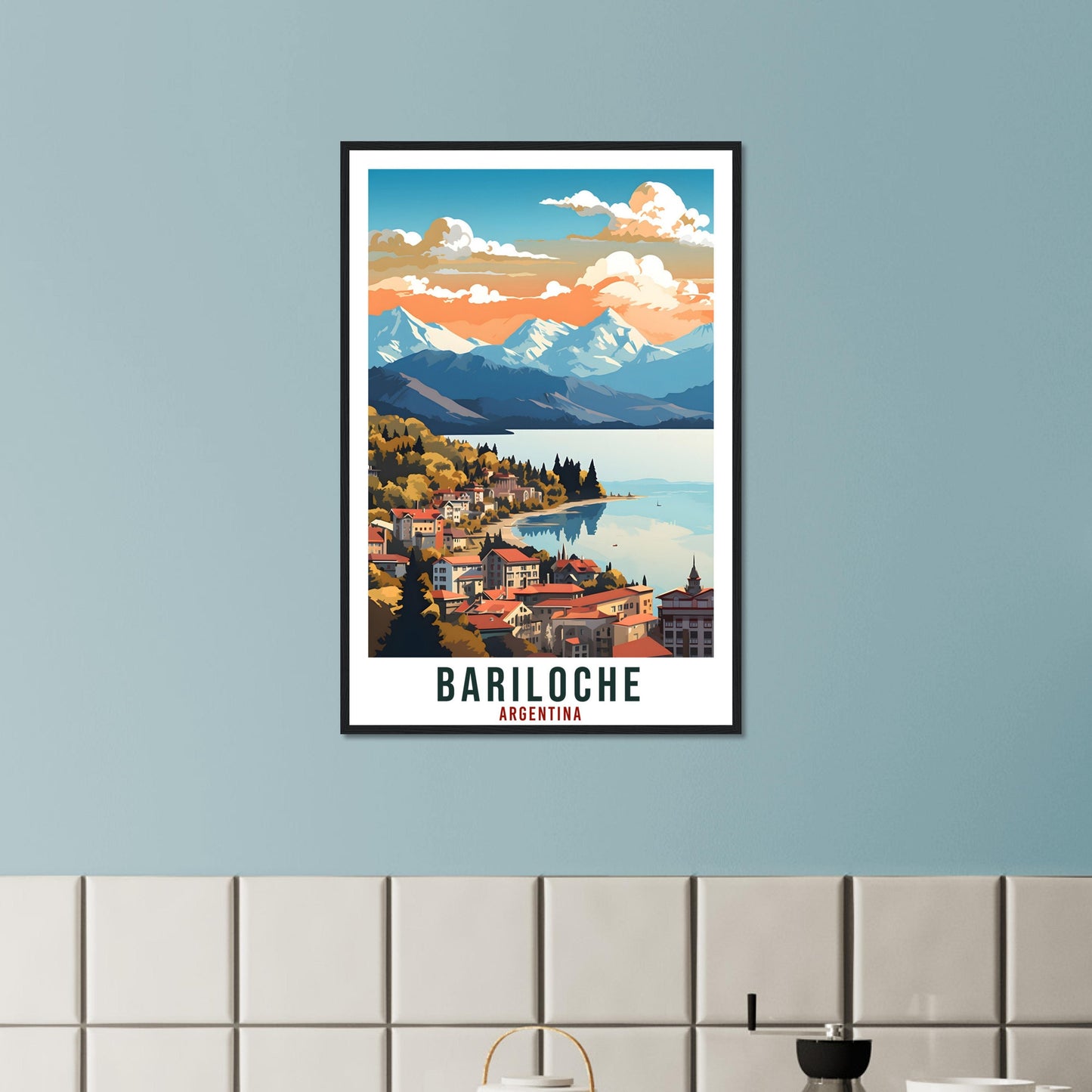 Bariloche Travel Print Wall Art Bariloche Argentina City Landscape Artwork Bariloche Art Gifts Bariloche Travel Poster Argentinian Art Lover
