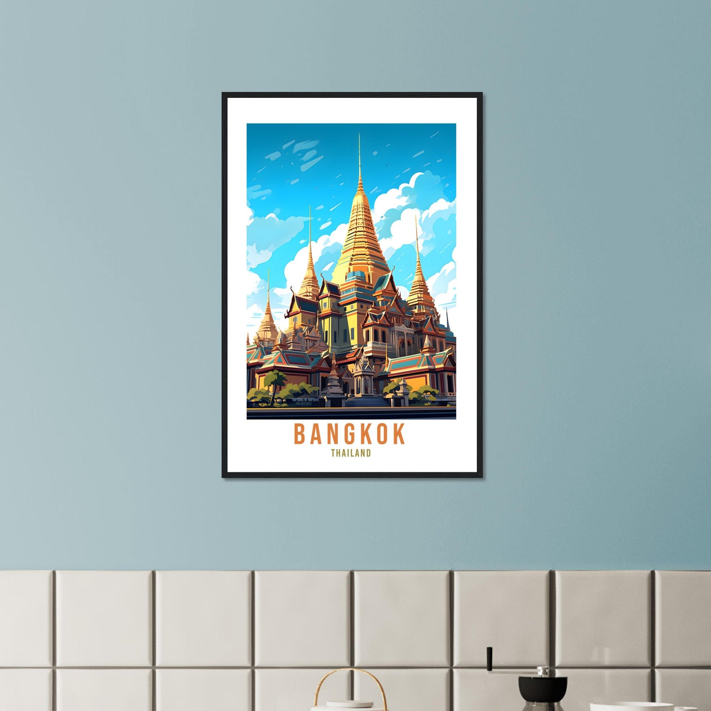 Bangkok Travel Print Wall Art Bangkok Wall Hanging Home Decor Bangkok Gift Art Lovers Wall Art Thailand Travel Print Gift Thai Travel Art