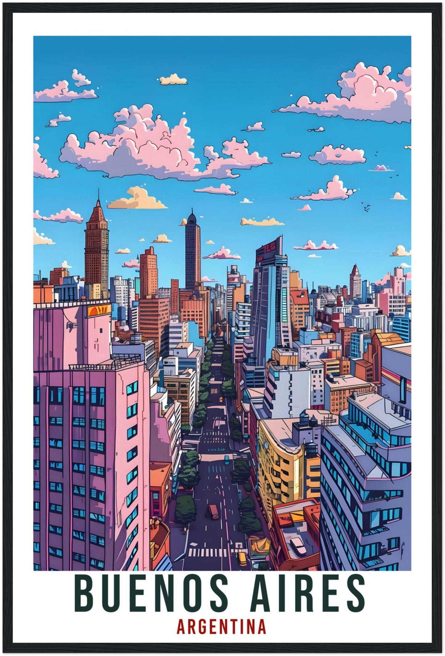 Buenos Aires Argentina Travel Print Wall Art Wall Hanging Home Décor Buenos Aires Gift Landmark Artwork Travel Art Argentina Travel Poster