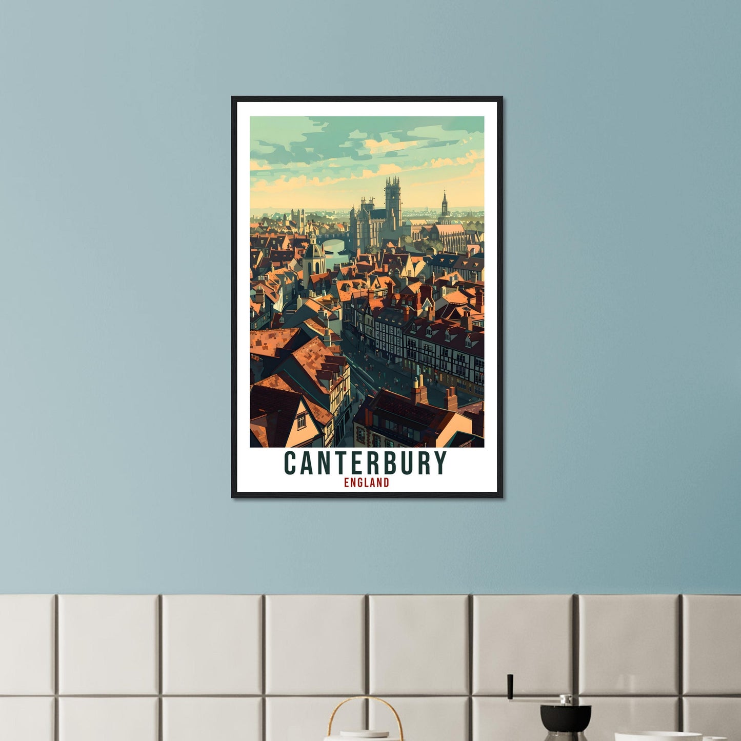 Canterbury Travel Print Wall Art Wall Hanging Home Living Décor Canterbury Gift Art Lovers Gift UK Artwork Gift Print England Travel Poster