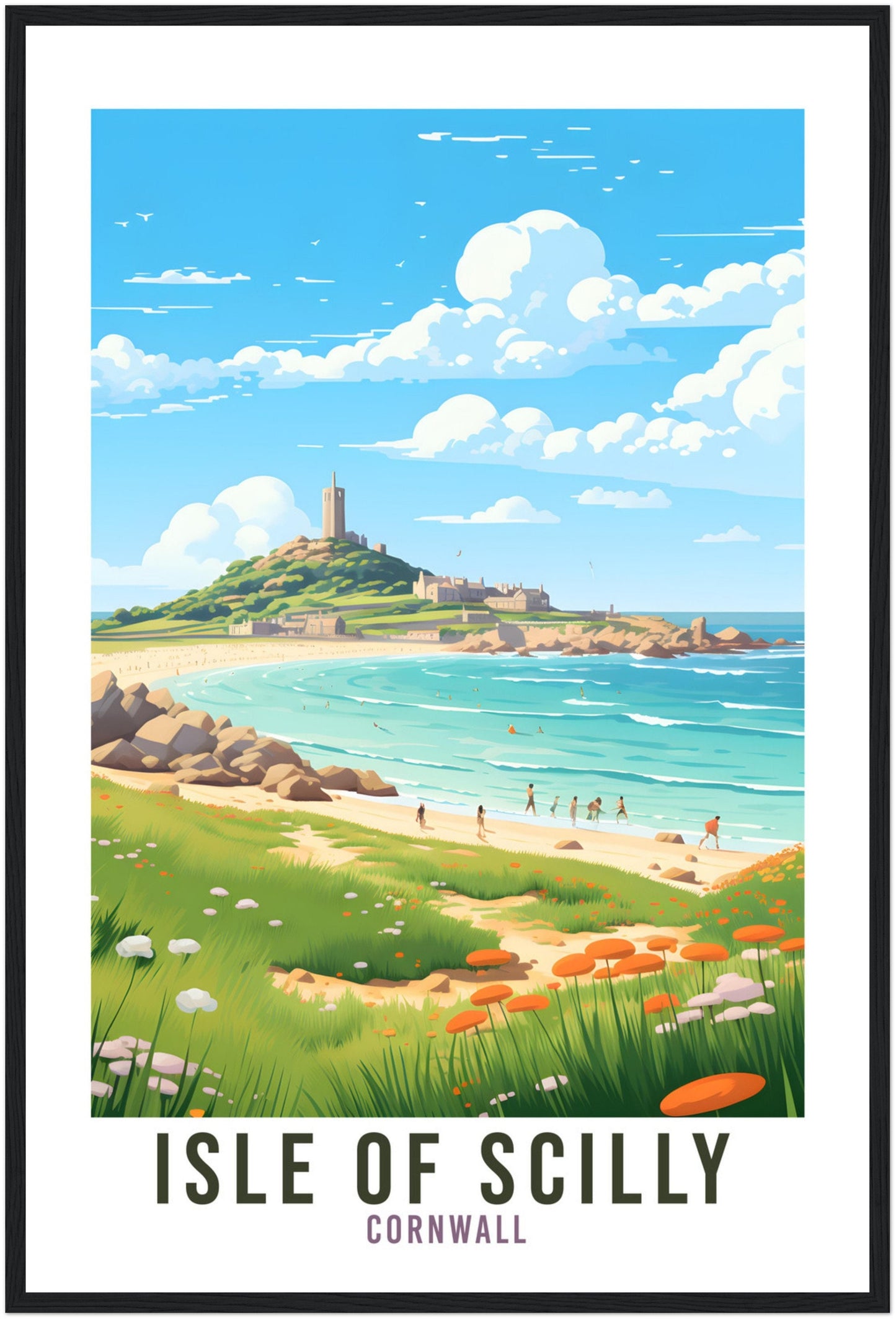 Isle Of Scilly Travel Print Lake District Home Decor Isle Of Scilly Cornwall England Nature Wall Art Cornwall Artwork Gift Travel Poster