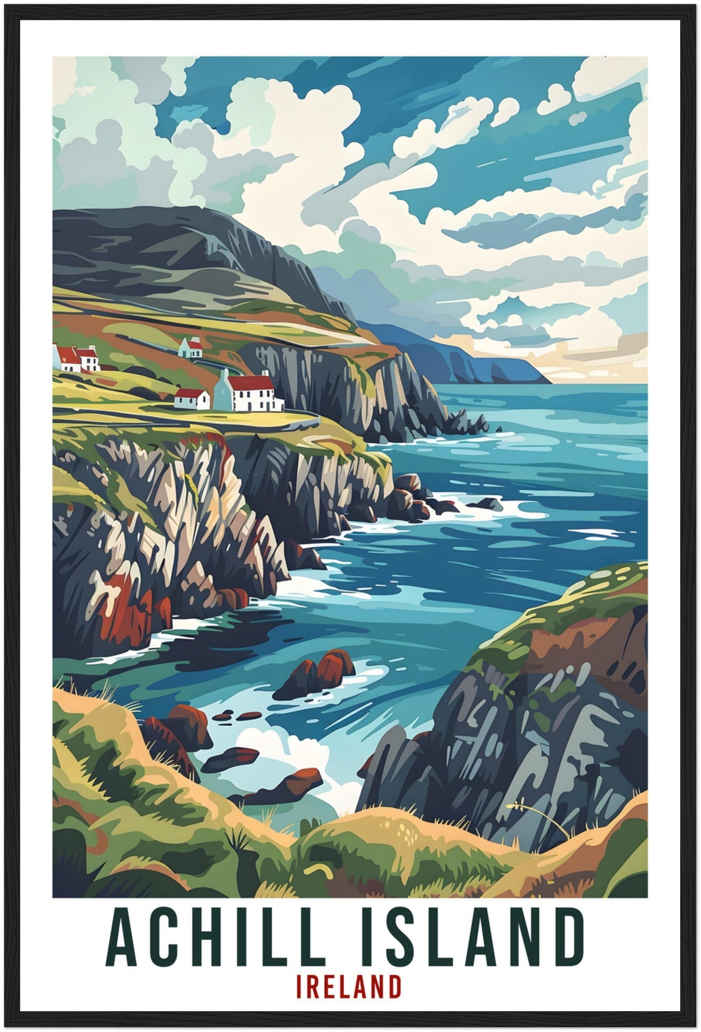 Achill Island Travel Print Ireland Wall Art Wall Hanging Décor Achill Island Gift Art Lovers Gift Irish Artwork Gift Ireland Travel Poster