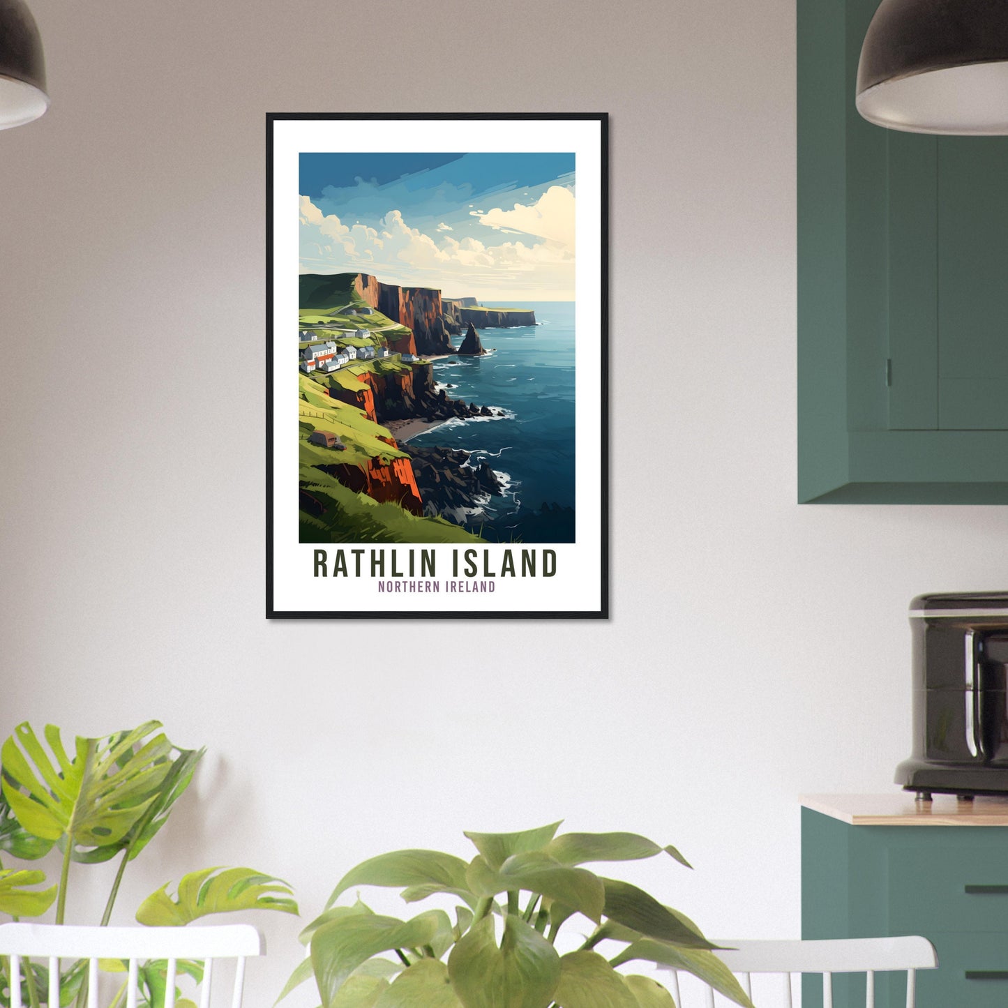 Rathlin Island Travel Print Northern Ireland Seaside Coastal Landscape Wall Hanging Rathlin Island Artwork Gift Rathlin Island Travel Poster
