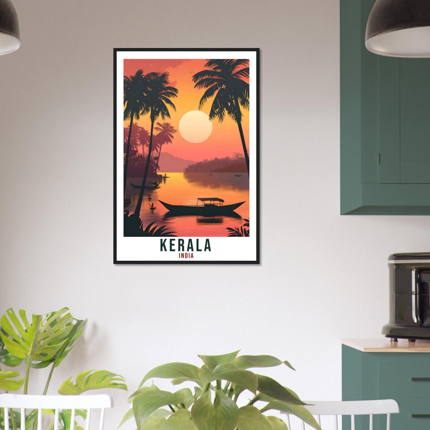 Kerala Travel Print India Home Decoration Wall Art Gift Wall Hanging Art Lover Indian Artwork India Kerala Travel Poster Kerala Coast Print